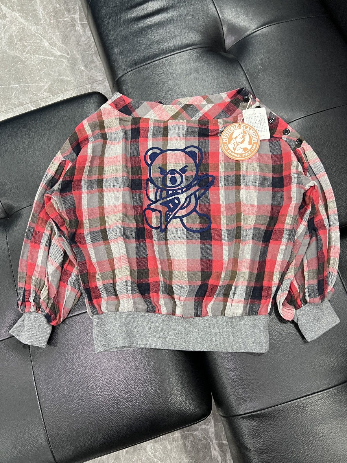 Hysteric Glamour Hysteric Glamour Rock Bear Plaid Button Off-Shoulder Top Size ONE SIZE - 1 Thumbnail