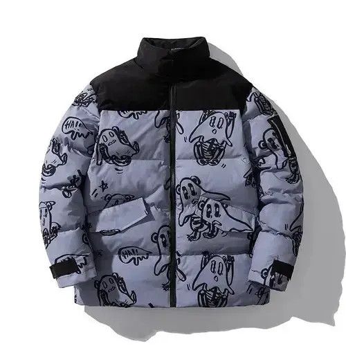 Other Patchwork Mural Print Down Jacket Harajuku Oversized Coat Size US L / EU 52-54 / 3 - 4 Thumbnail