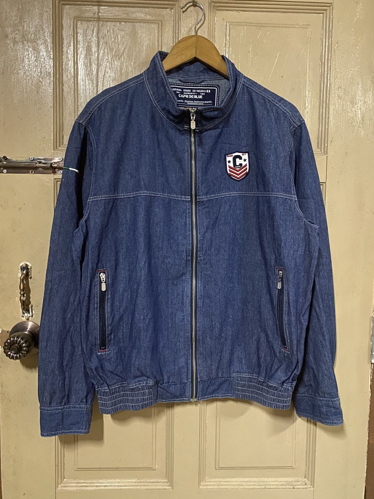 Other Capri Blue Denim Zip Jacket talian Streetwear Lightweight Size US L / EU 52-54 / 3 - 1 Thumbnail
