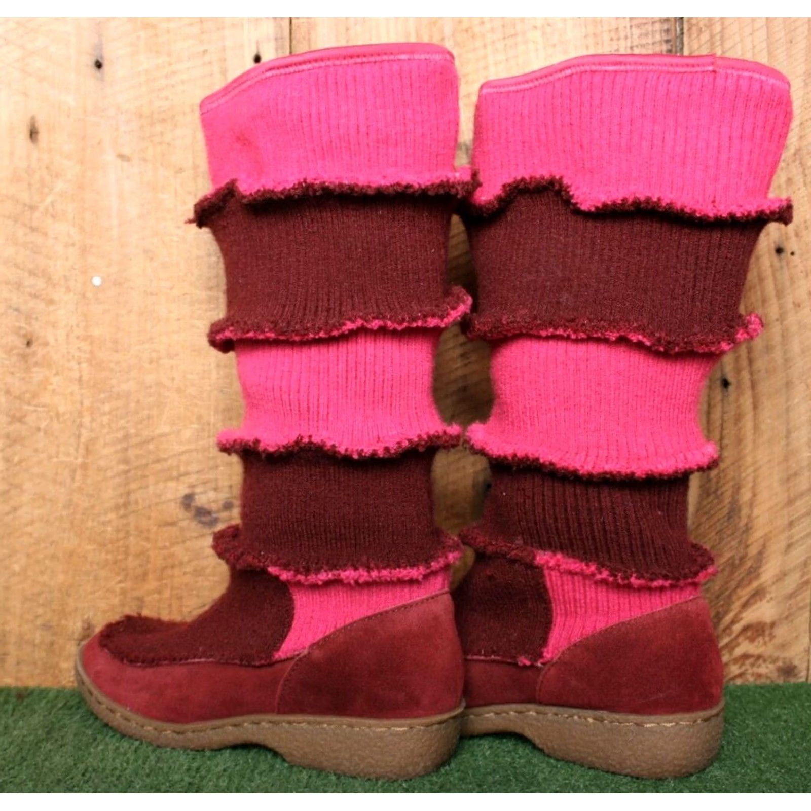 Sam Edelman VINTAGE SAM EDELMAN Suede & Sweater Knit Faux Fur Lined 13.5" Tall Mukluk Boots Sz. 8 Size M / US 6-8 / IT 42-44 - 3 Thumbnail