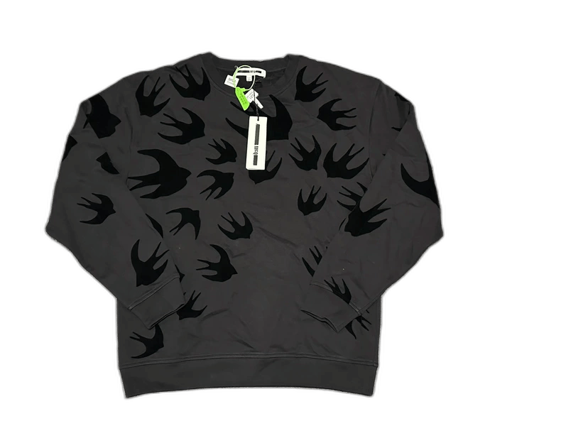 Alexander McQueen Mcq Black Sweatshirt with Swallow Prints Size US L / EU 52-54 / 3 - 1 Thumbnail