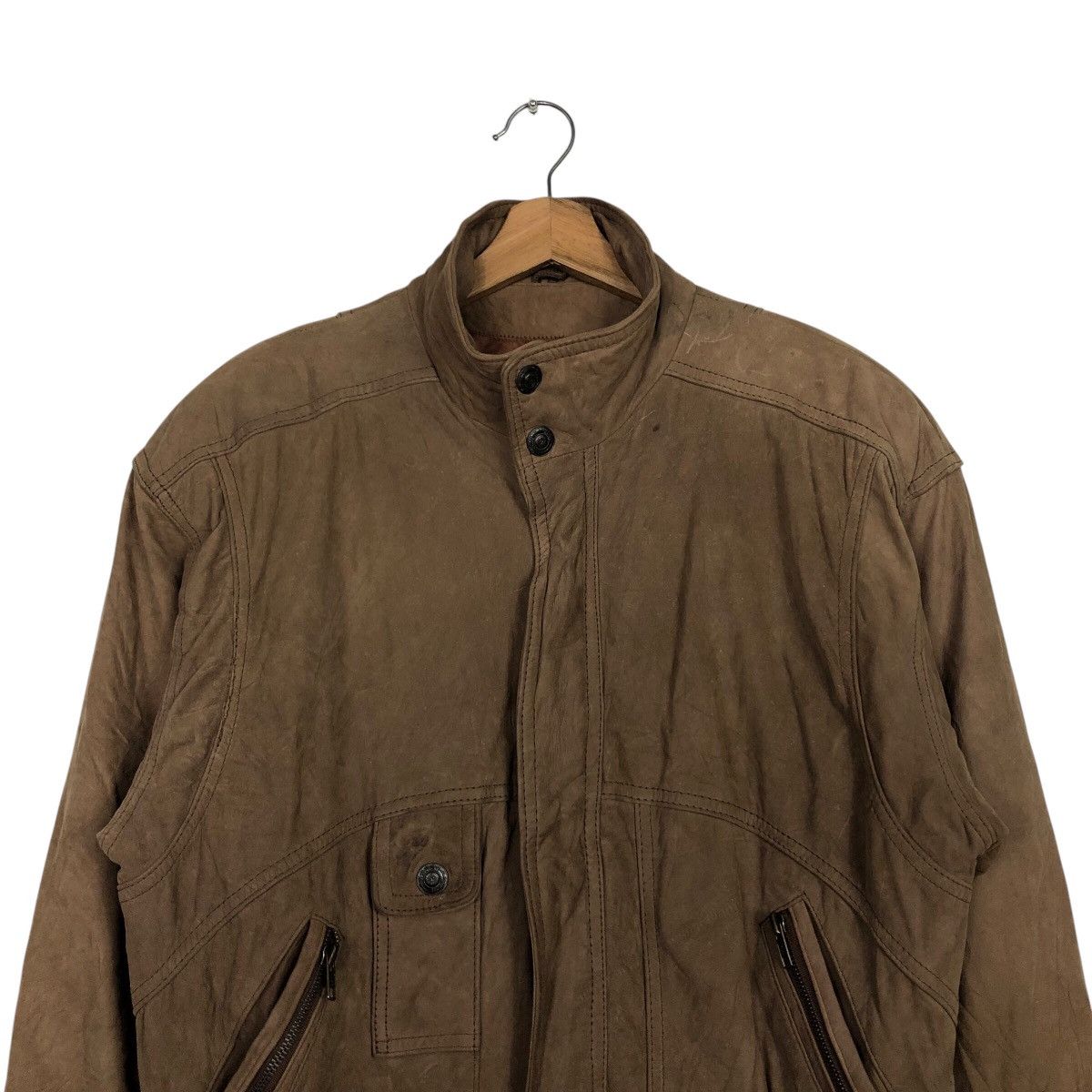 Japanese Brand 📌Vintage Bomber Leather Jacket Adventure Bound Issey Miyake Size US M / EU 48-50 / 2 - 4 Thumbnail