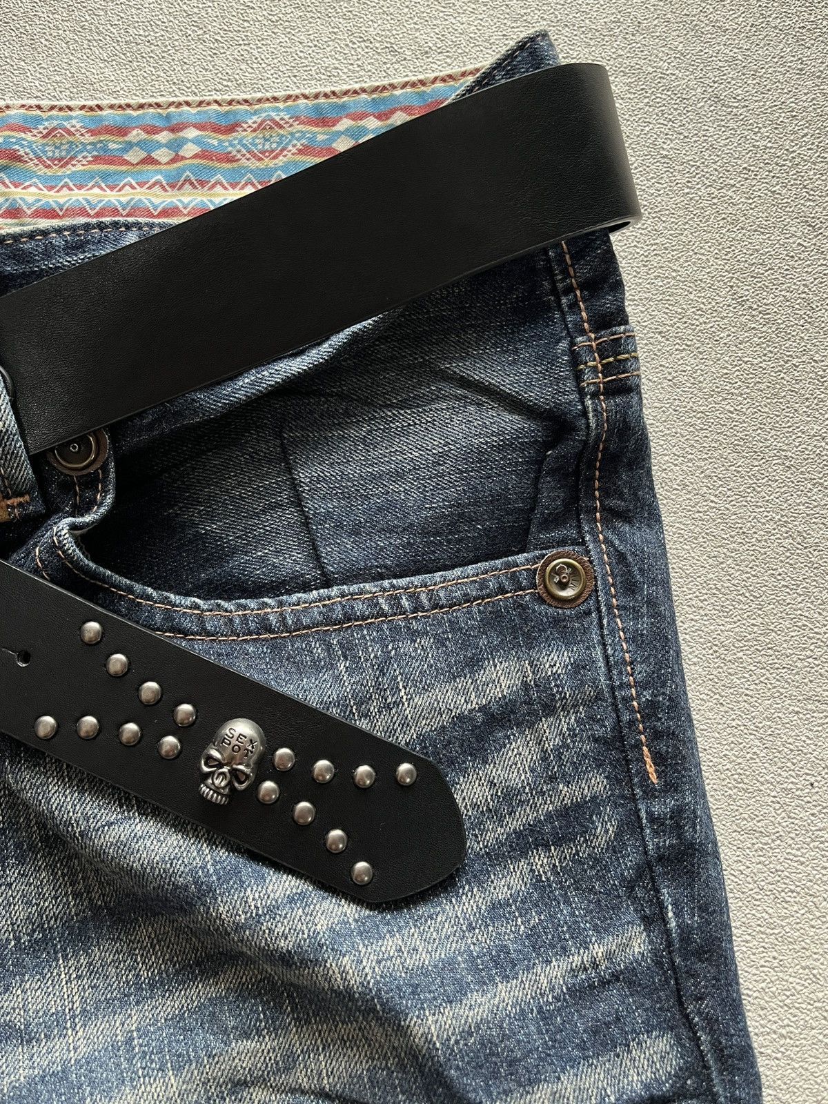 Number (N)ine 2000s Edwin XV Navajo Leather Cowboy Faded Flare Jeans Size US 36 / EU 52 - 7 Thumbnail