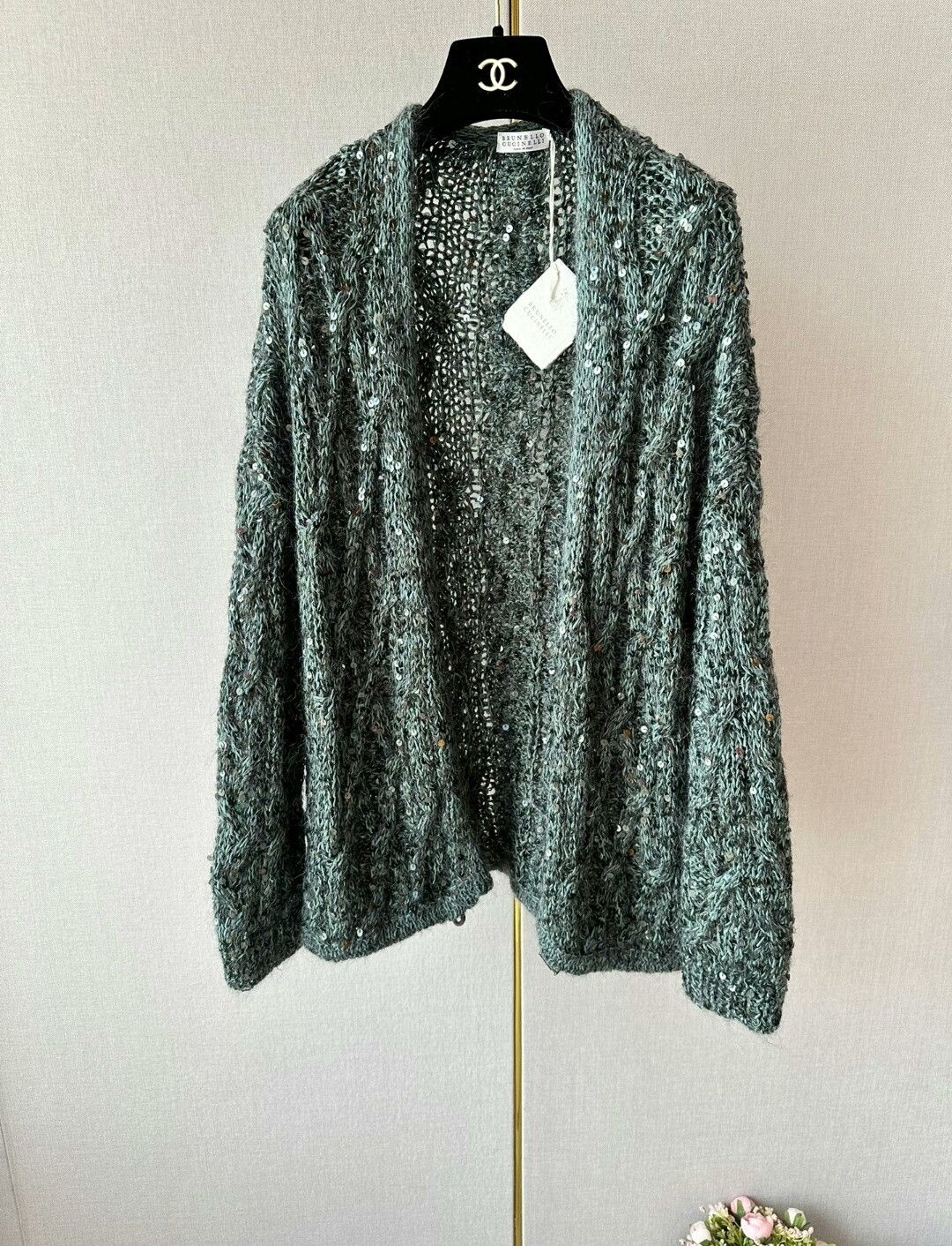 Brunello Cucinelli BC Sequin Knit Coat Size M / US 6-8 / IT 42-44 - 1 Thumbnail