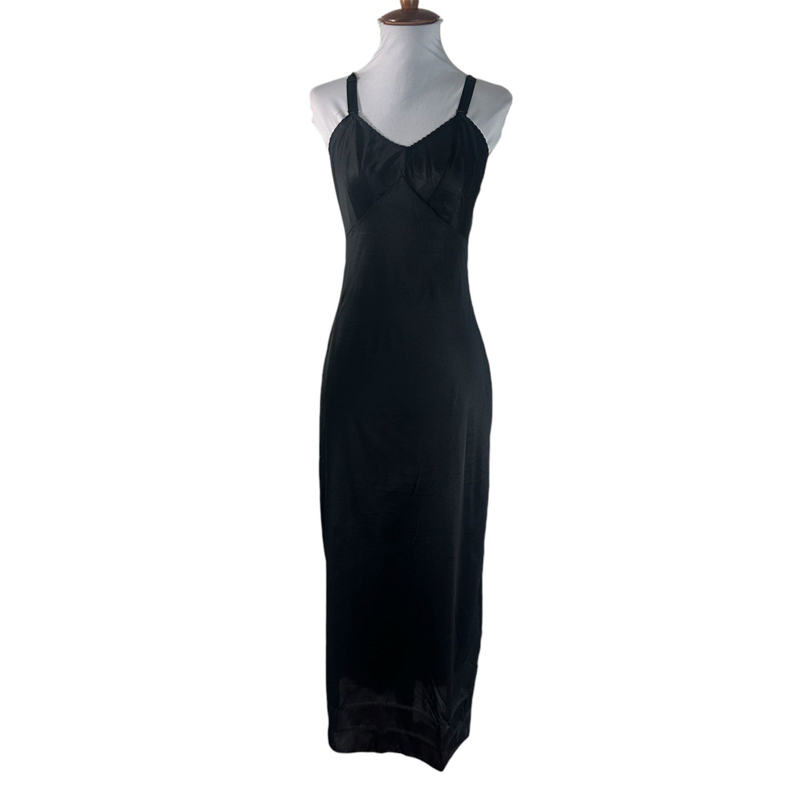 Vintage Vintage 1960s Black Wondermaid Full Maxi Slip Chemise 32 XS Size XS / US 0-2 / IT 36-38 - 2 Thumbnail