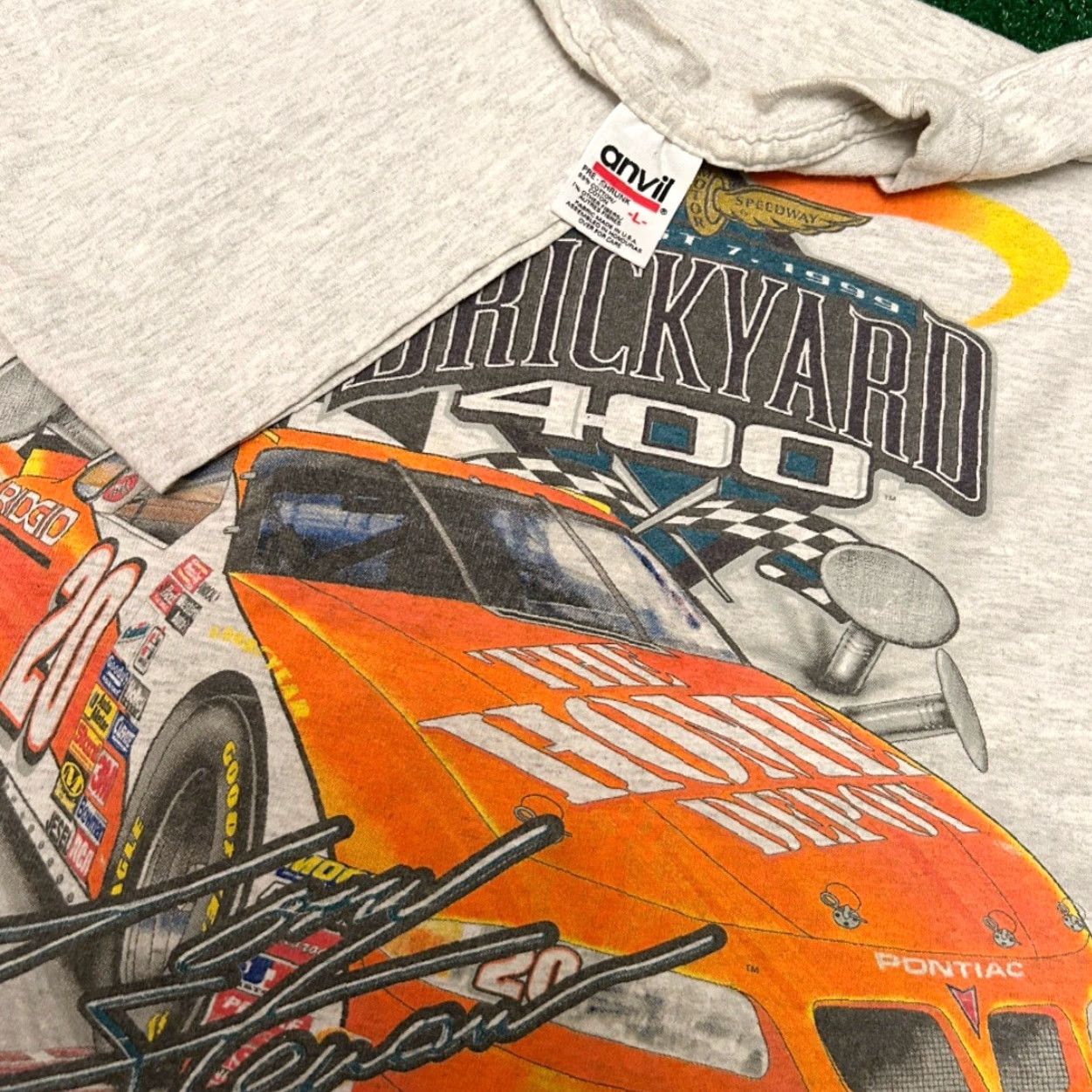 NASCAR VINTAGE Tony Stewart Brickyard 400 1999 VTG Shirt Mens Large Gray Short Sleeve 90s NASCAR Double-Sided Size US L / EU 52-54 / 3 - 3 Thumbnail