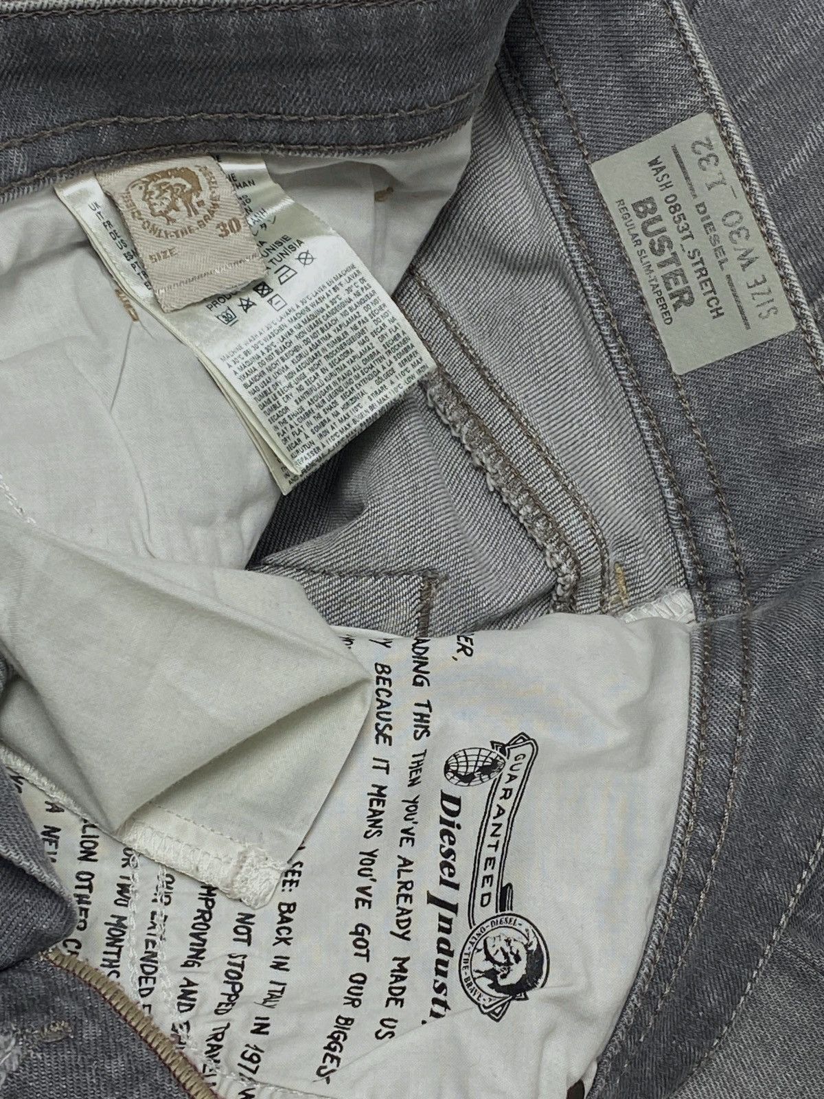 Diesel Vintage DIESEL Gray Wash Denim Slim Straight Jeans Size US 31 - 7 Thumbnail