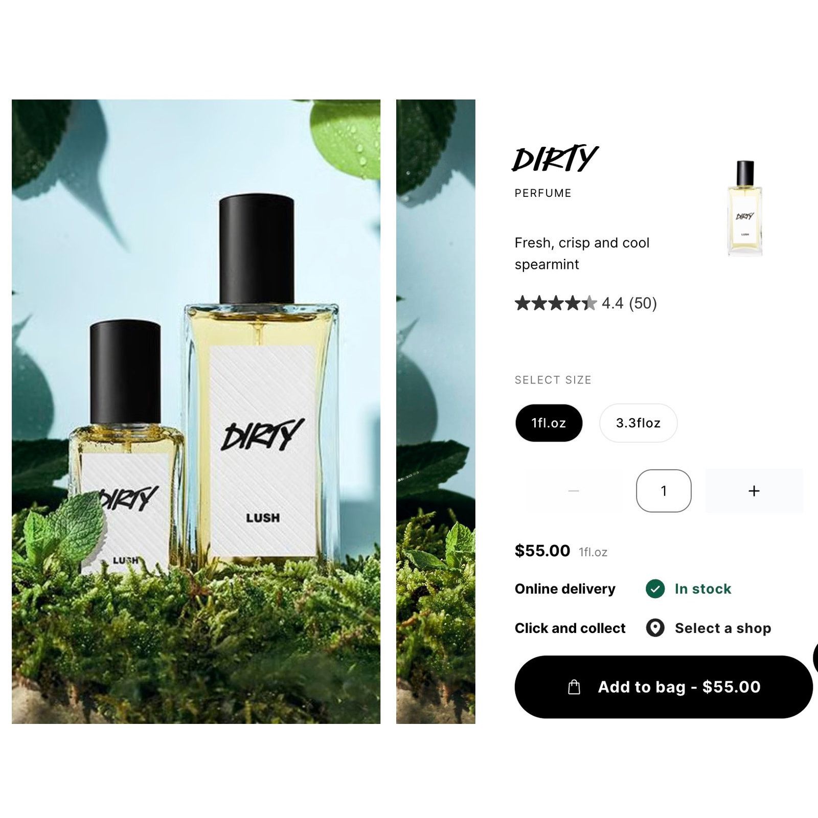 Blush LUSH Dirty Perfume 1oz Limited Artist Pre-Owned Nearly Full Size ONE SIZE - 5 Thumbnail