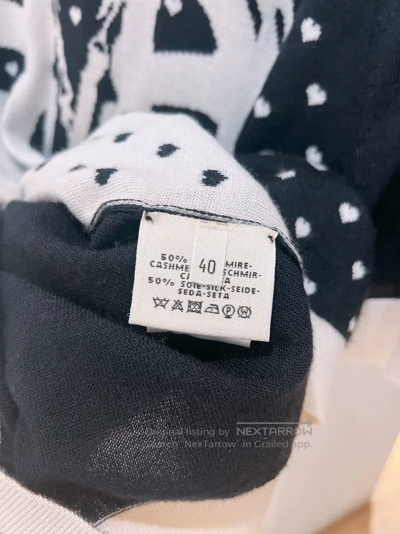 Hermes Hermes Black and White Monogram Heart Saddle Knit Short Sl Size XS / US 0-2 / IT 36-38 - 9 Thumbnail