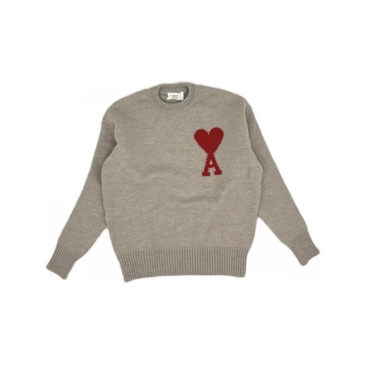 AMI AMIPARIS Heart Logo Wool Sweater -2507 Size US M / EU 48-50 / 2 - 2 Thumbnail