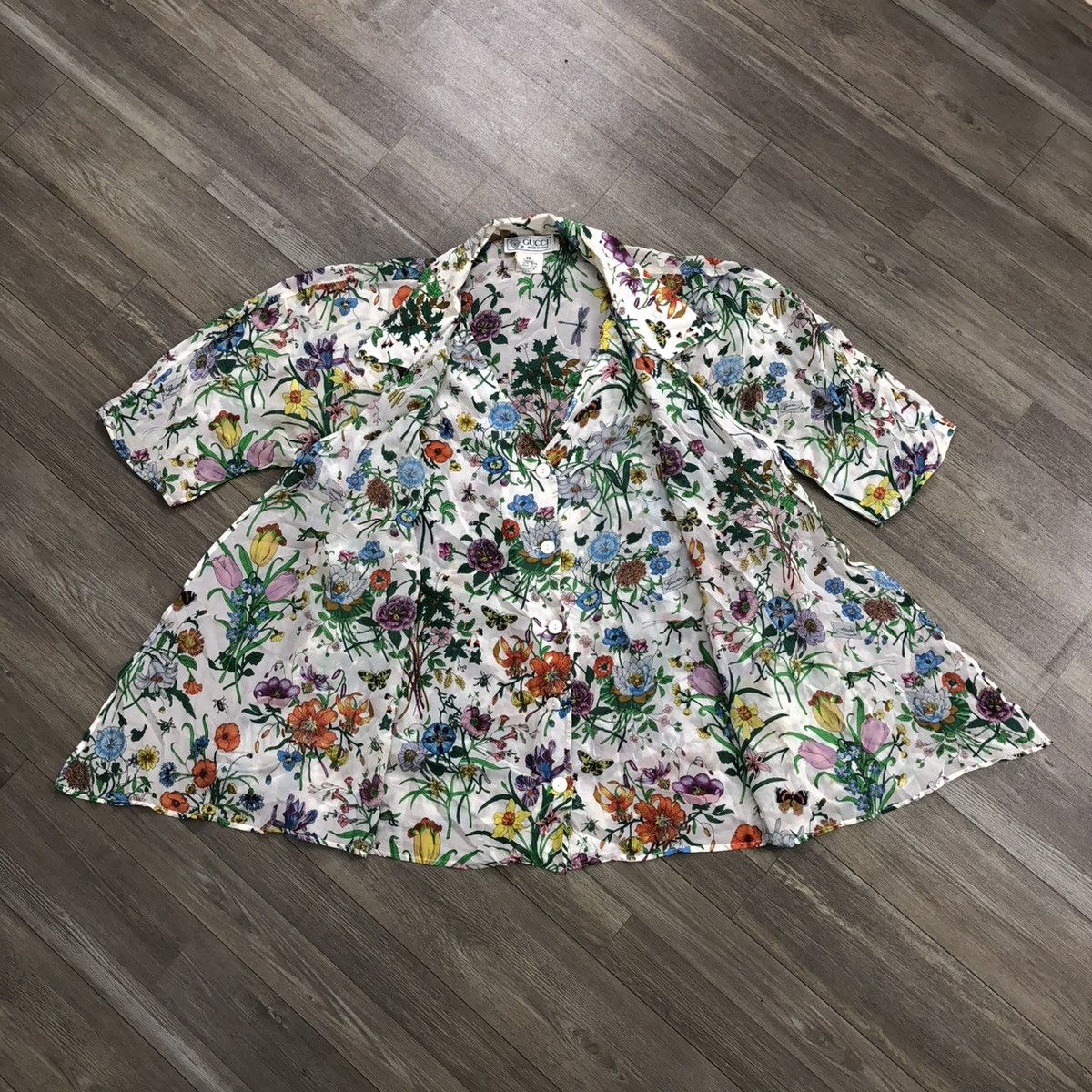 Gucci 1970s Gucci Silk Floral Old Pattern Blouse Italian Designer Size US S / EU 44-46 / 1 - 1 Thumbnail
