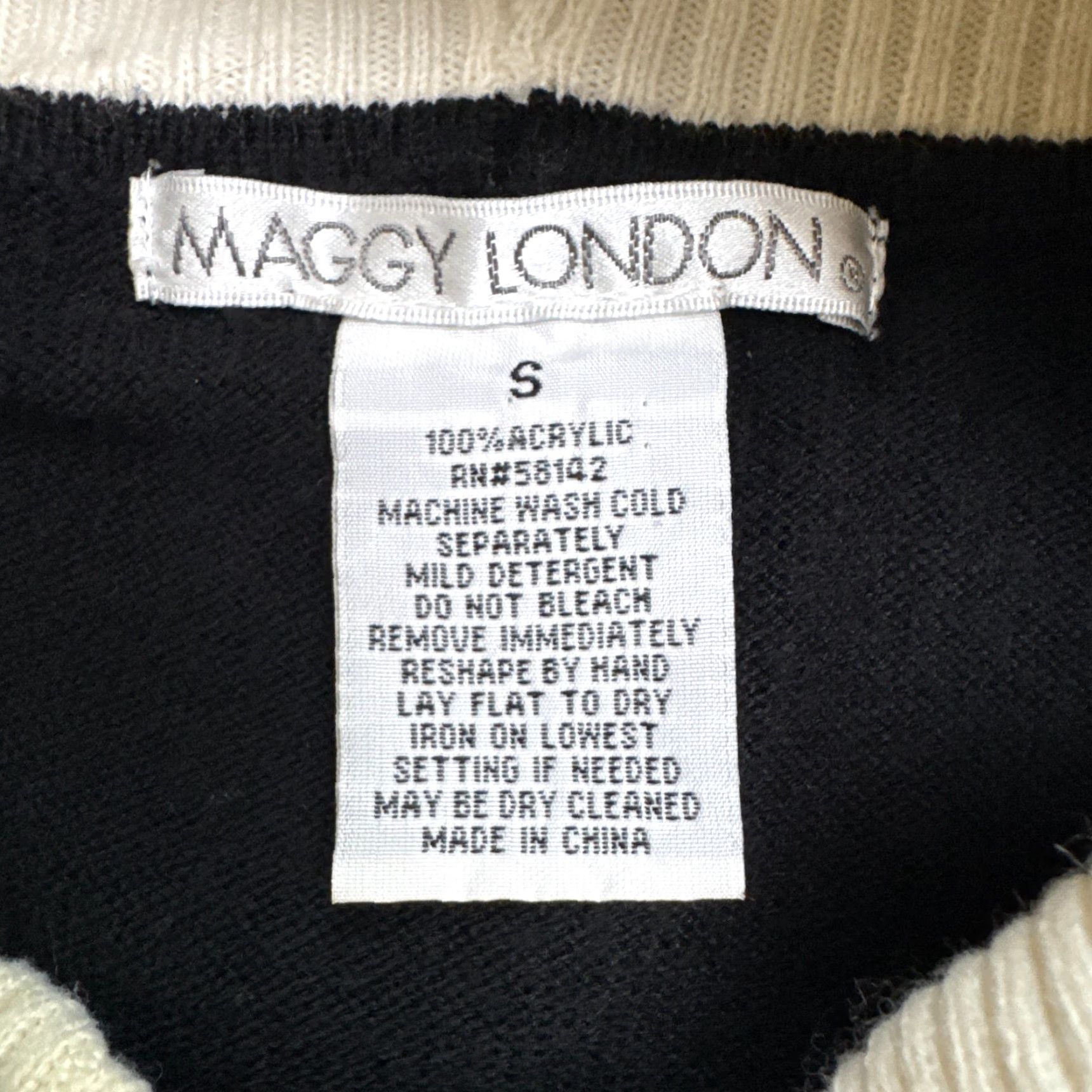 MAGGY LONDON Maggy London Turtleneck Midi Sweater Dress Womens Small Black White Striped Knit Size S / US 4 / IT 40 - 5 Thumbnail