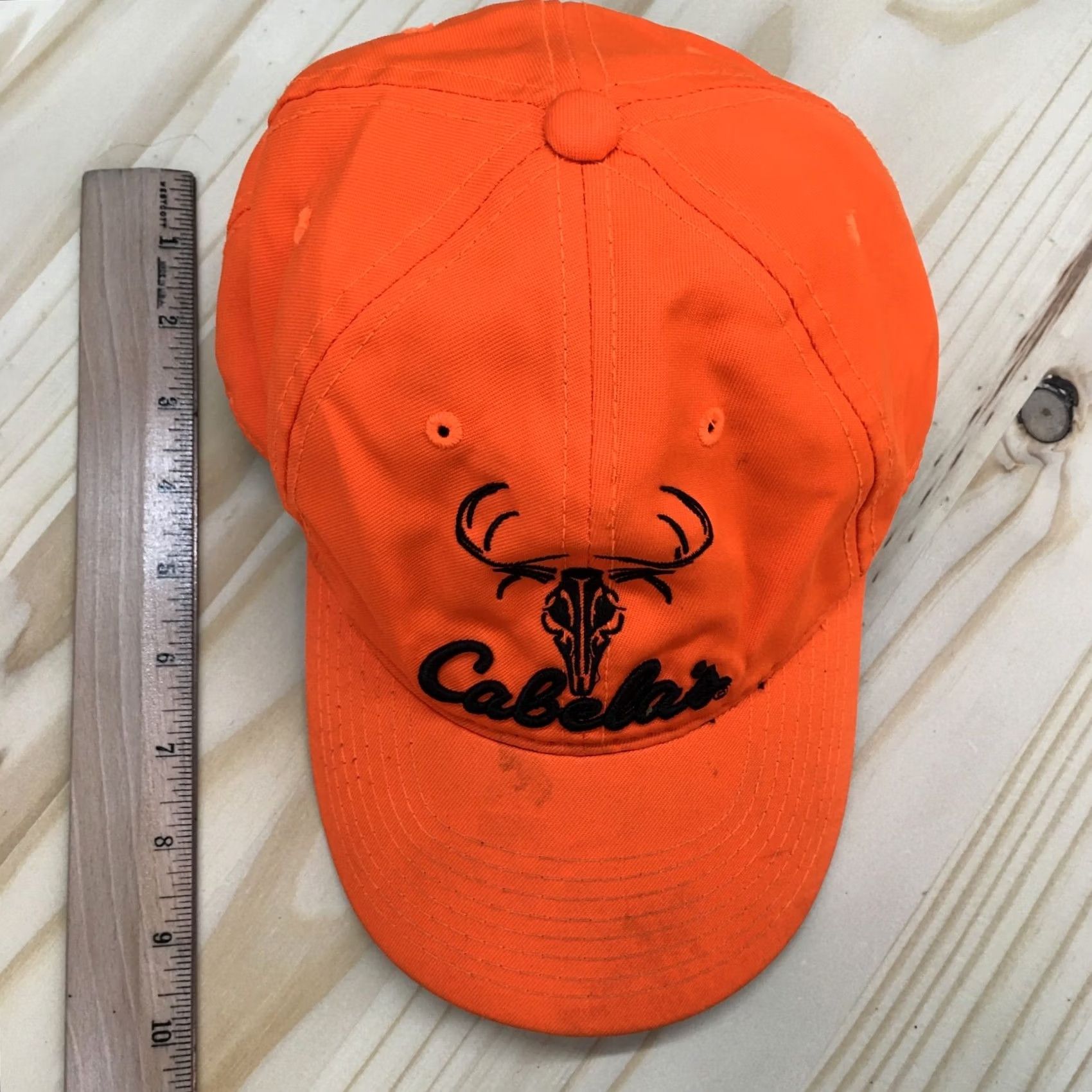 Vintage Cabelas Legendary Outfitters Baseball Cap Hat OS Orange Embroidered Logo Mens Size ONE SIZE - 3 Thumbnail