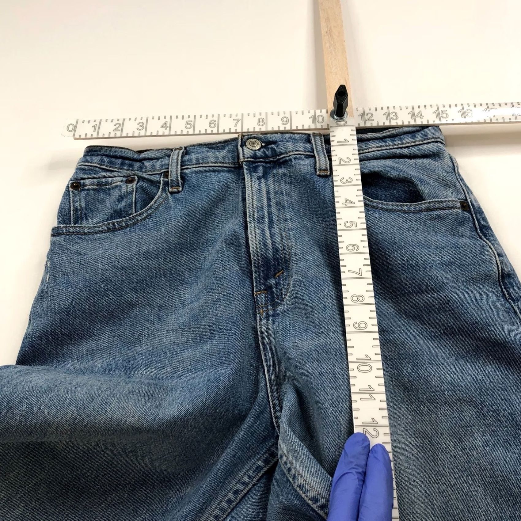 Abercrombie & Fitch Abercrombie & Fitch The 90's Straight Ultra High Rise Jeans 8R/29 30W 31L Denim Blue Womens Regular 5-Pocket Vintage? No Size 29" - 5 Thumbnail