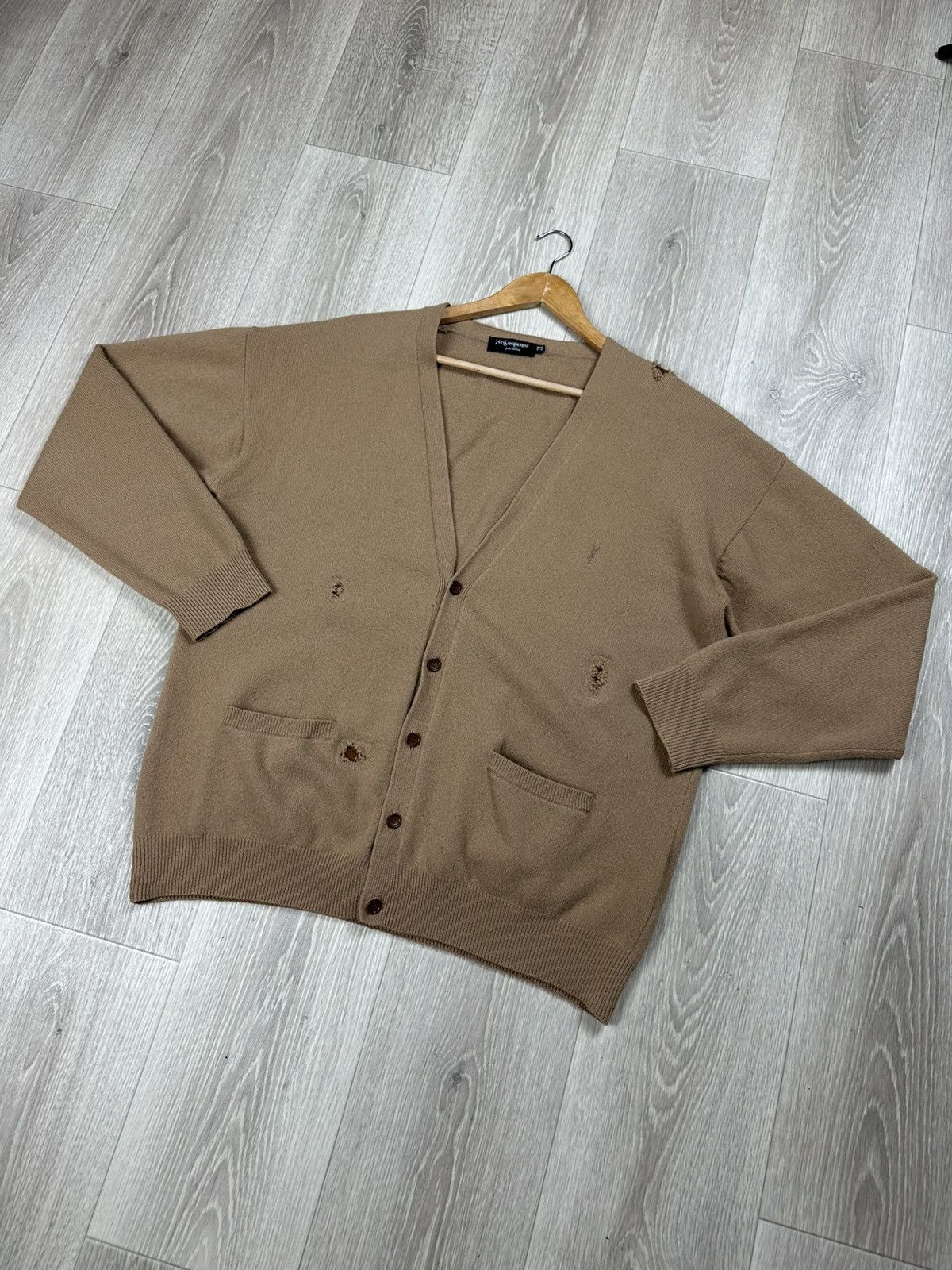 Yves Saint Laurent Yves Saint Laurent Distressed Button Cardigan Sweater 1 of 1 Size US XXL / EU 58 / 5 - 3 Thumbnail