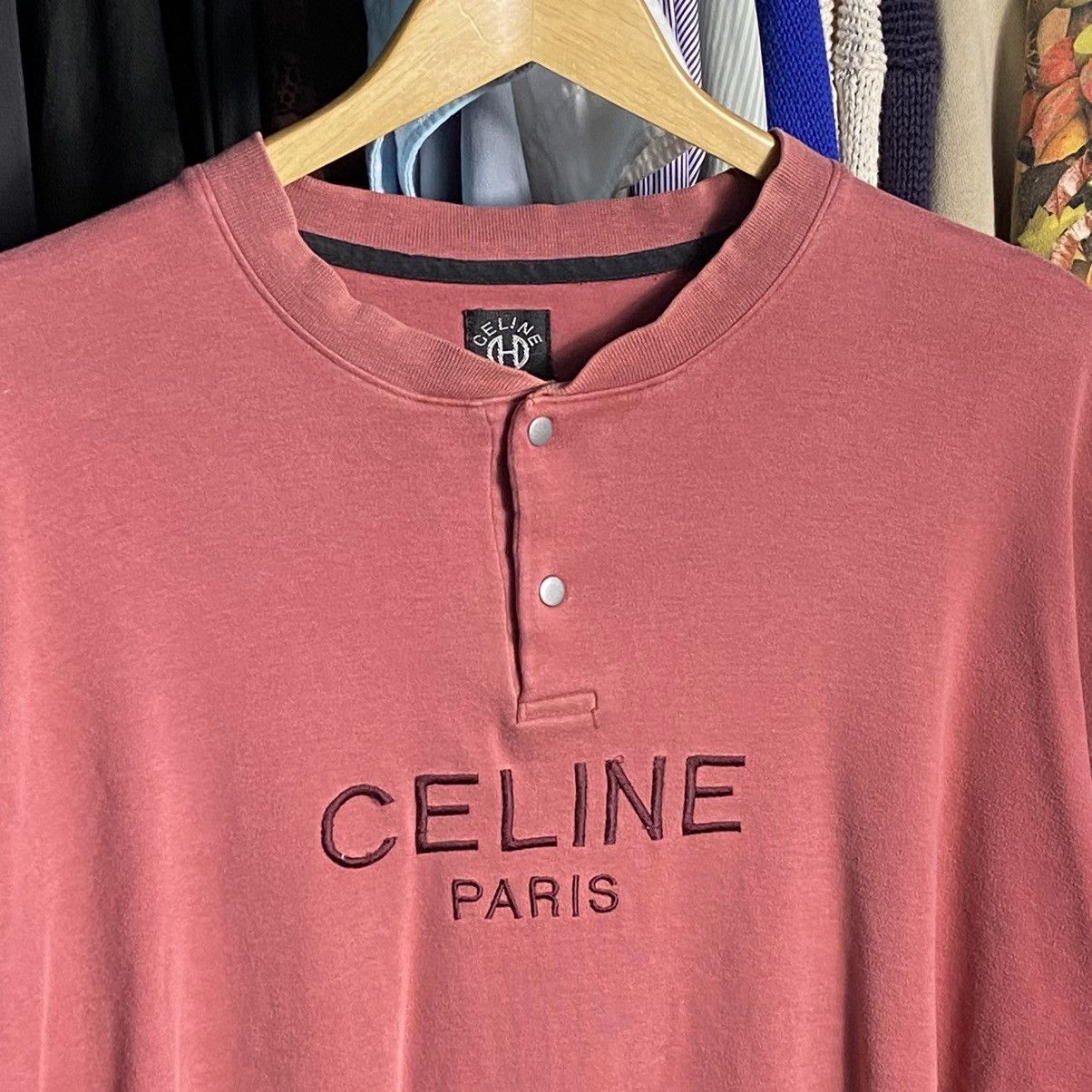 Celine Vintage Celine Henley Crewneck Embroidery Size US M / EU 48-50 / 2 - 4 Thumbnail