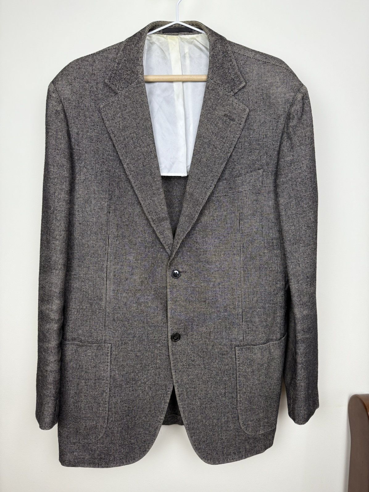Suitsupply SuitSupply Wool Cotton Blazer | Textured Brown Sport Coat Size 44L - 1 Thumbnail