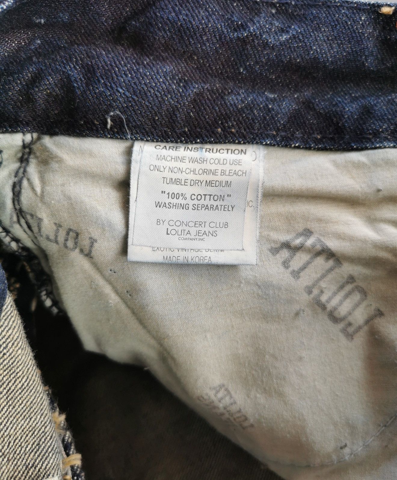 Japanese Brand Lolita Concert Club Denim Jeans Size US 35 - 9 Thumbnail