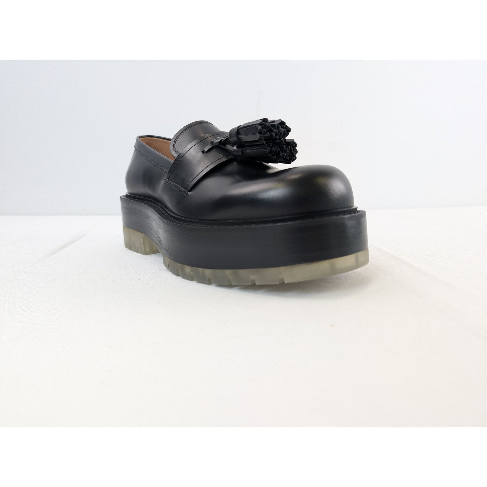 Bottega Veneta o1rshd1 Stilt Tasselled Platform Leather Loafers Boots Black Size US 6.5 / EU 39-40 - 2 Thumbnail
