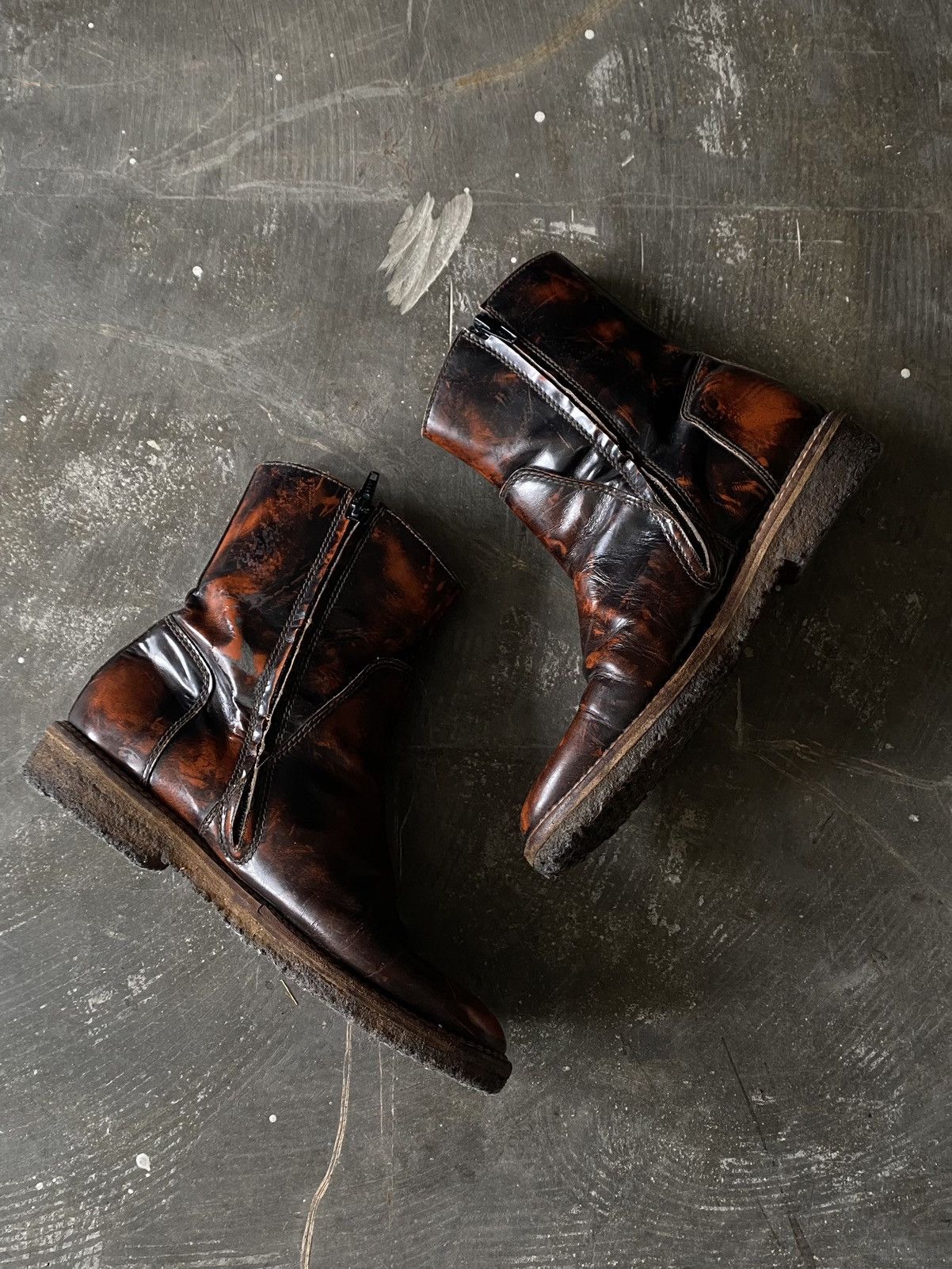 Maison Margiela Maison Margiela Russet Patina Ankle Boots Size US 7 / EU 40 - 1 Thumbnail
