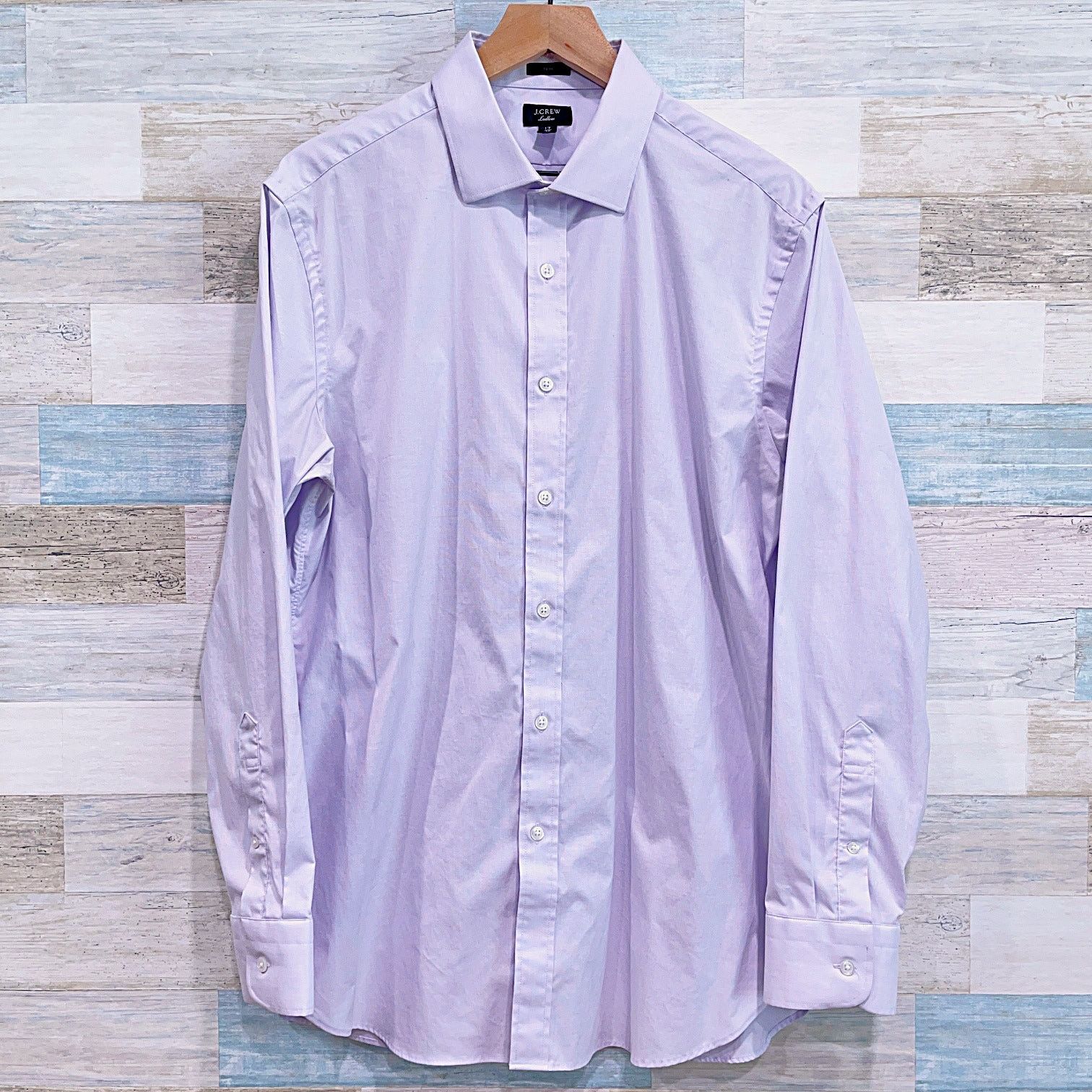J.Crew J Crew Slim Ludlow Dress Shirt Purple Spread Collar 17 35 Size US XL / EU 56 / 4 - 1 Thumbnail