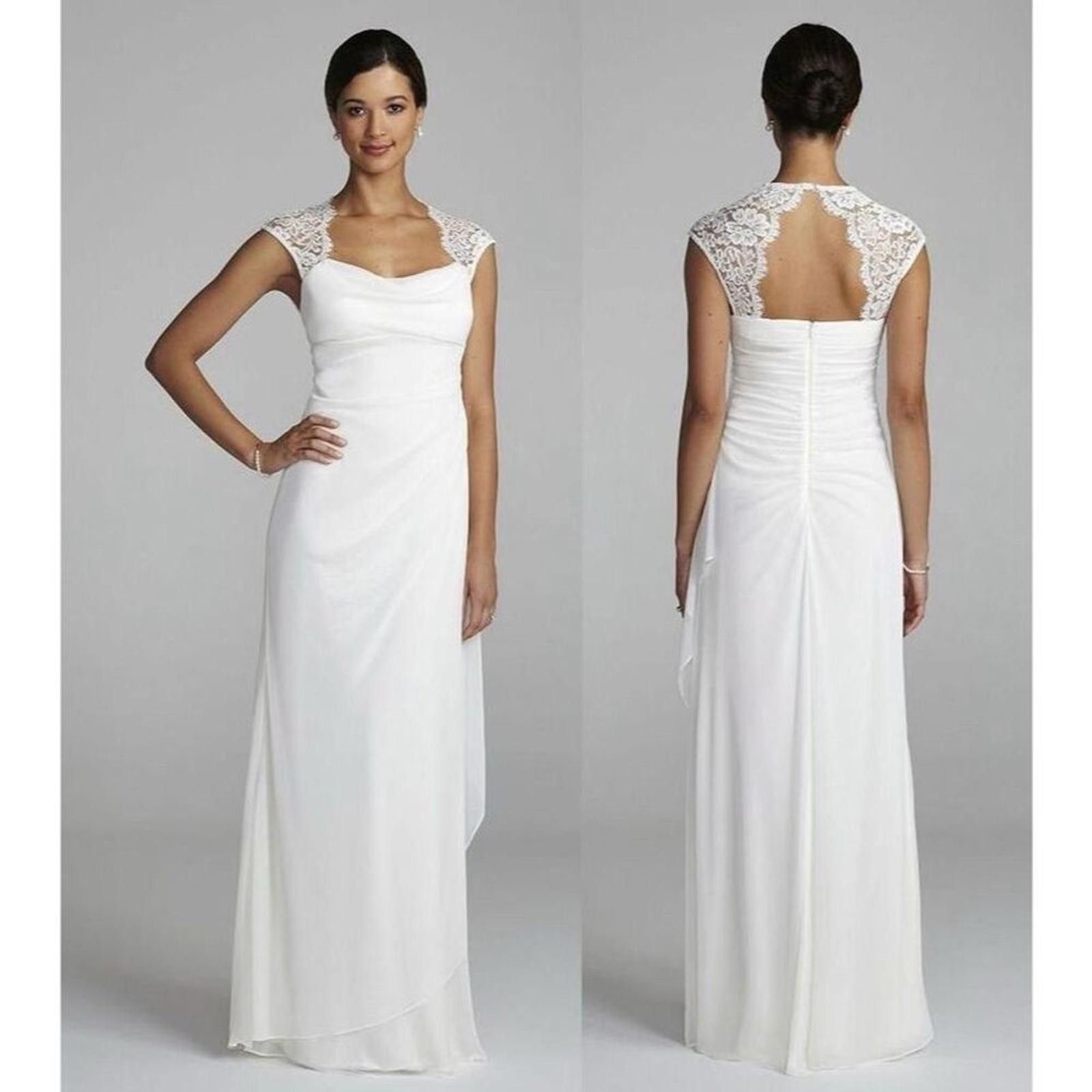 Other Xscape 10 White Lace Cap Sleeve wedding rehearsal bridal Size L / US 10 / IT 46 - 1 Thumbnail