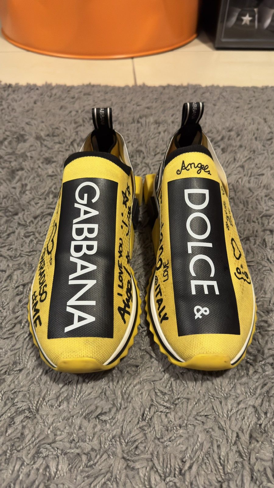 Dolce & Gabbana Dolce Gabbana Sorrento Slip On Sneakers - Yellow Graffiti Size US 9 / EU 42 - 5 Thumbnail