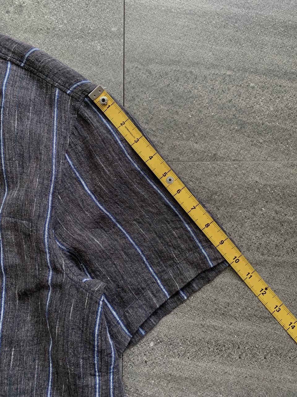 Issey Miyake FREE TAX! 90s Linen Relaxed Striped Shirt Size US L / EU 52-54 / 3 - 10 Thumbnail