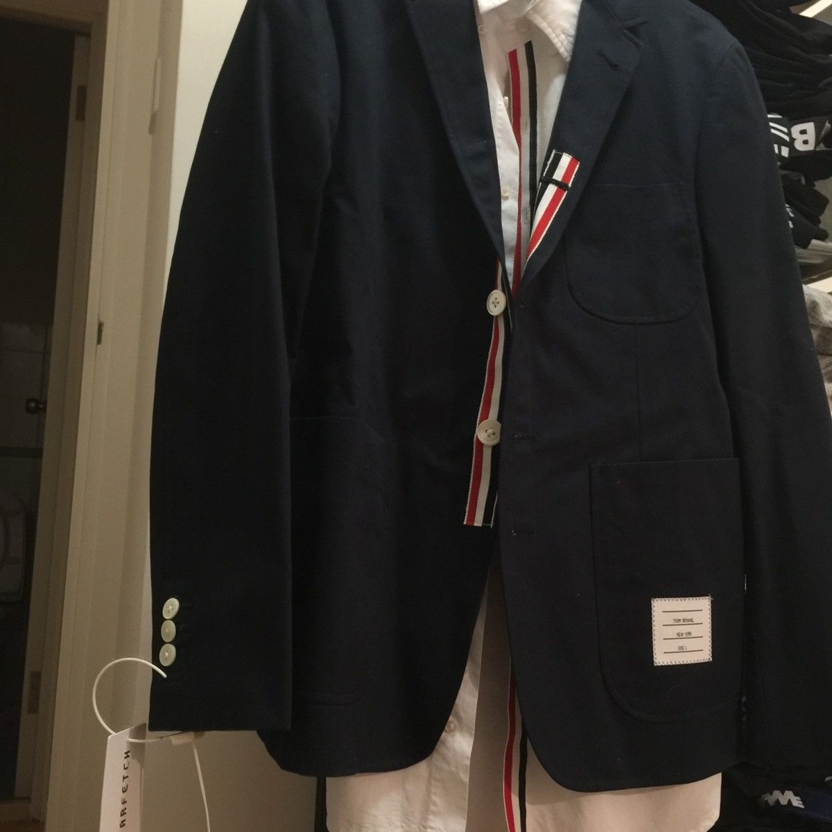 Thom Browne SQUARE CUT SHELL PATCH POCKET JACKET Size 38R - 12 Thumbnail