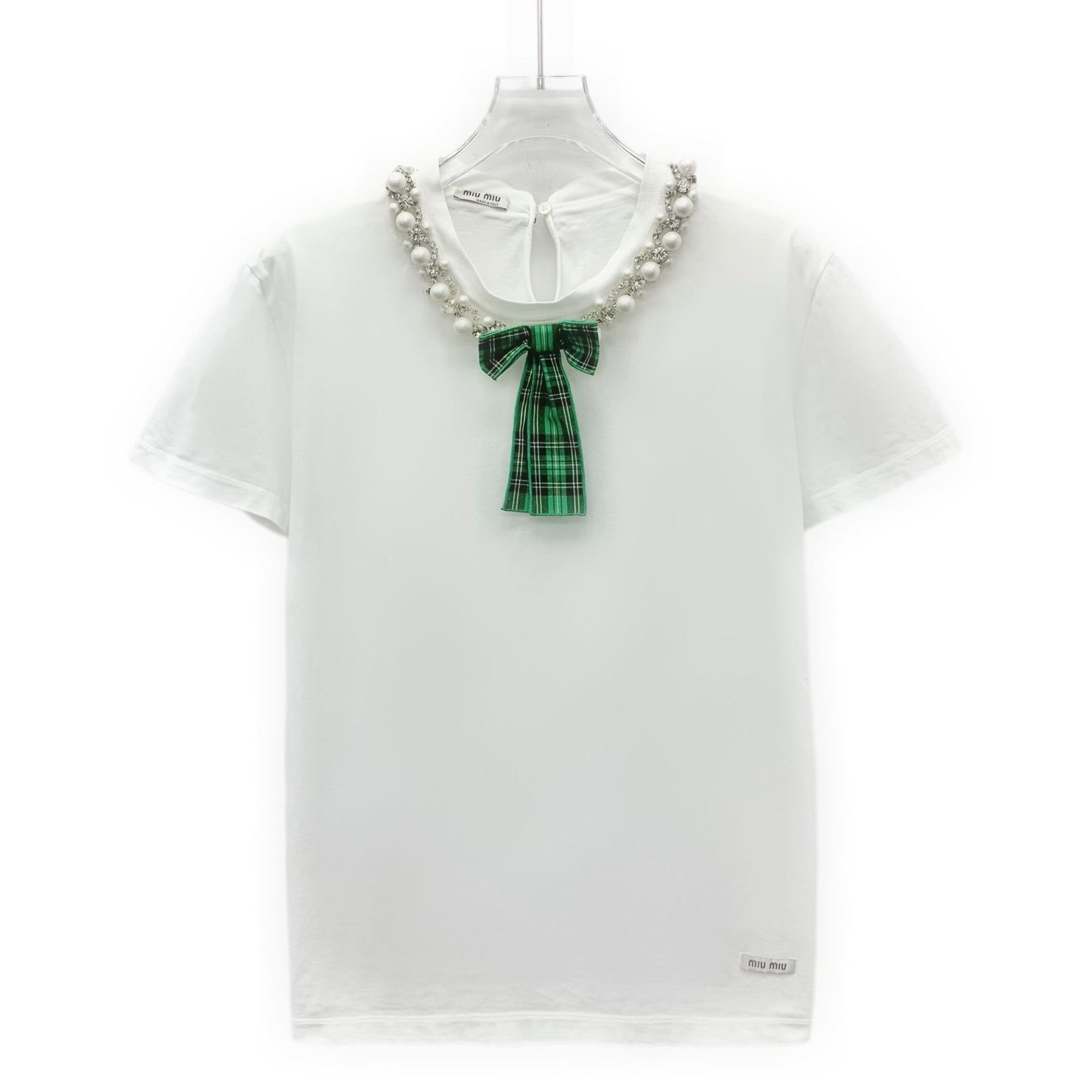 Miu Miu Miu Miu Cotton White T-Shirt M Women Size M / US 6-8 / IT 42-44 - 1 Thumbnail