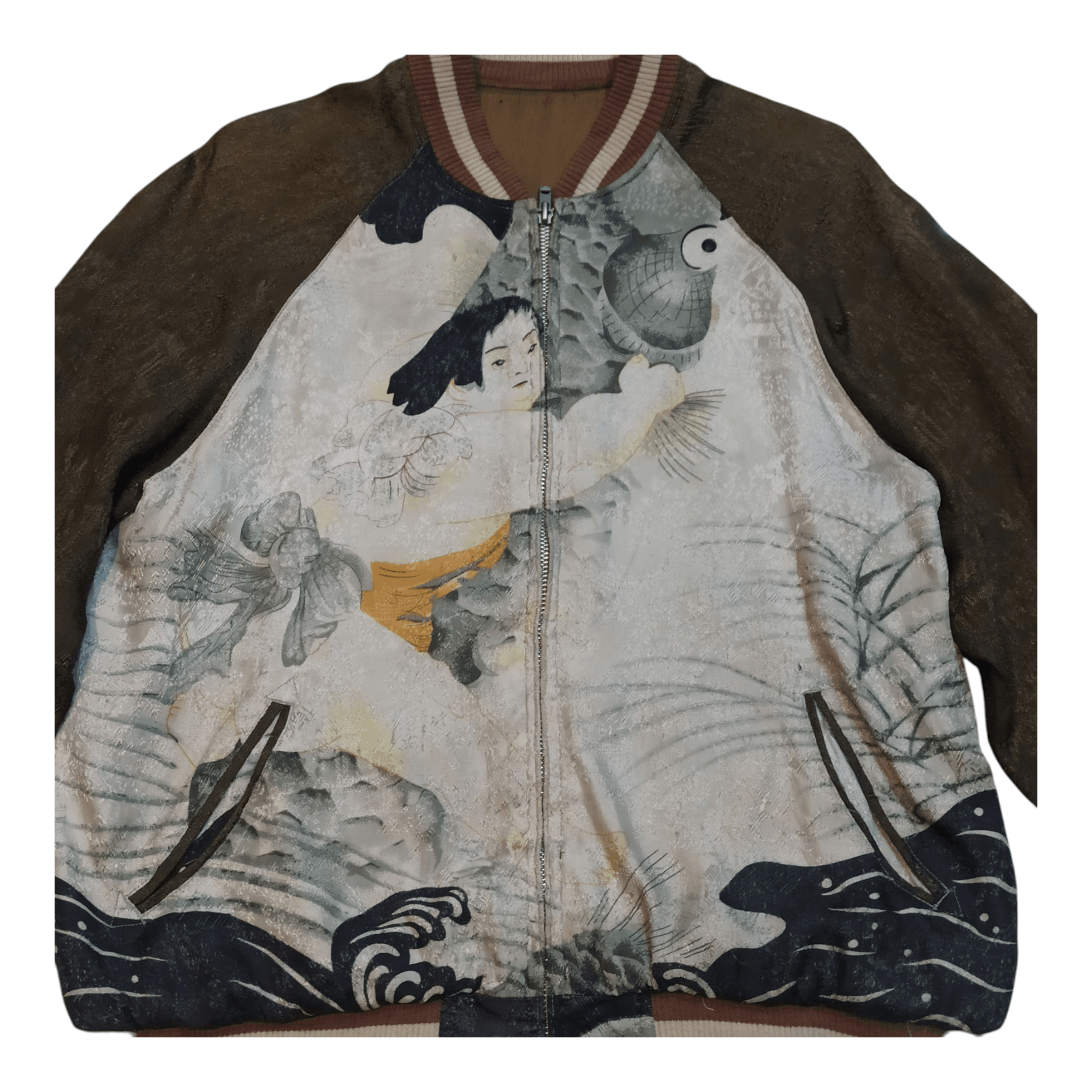 Japanese Brand × Vintage VINTAGE JAPANESE CLASSIC SCRIPT SUKAJAN REVERSIBLE RAYON Size US M / EU 48-50 / 2 - 3 Thumbnail