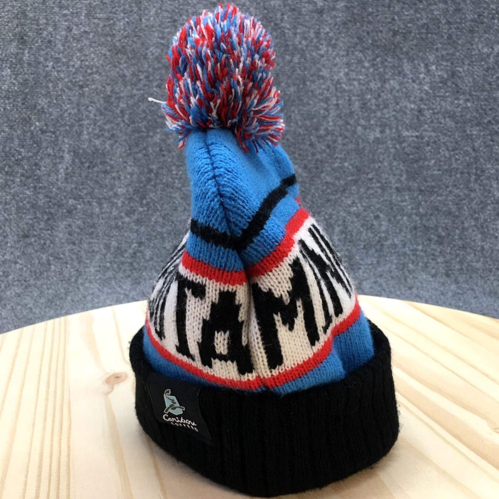 Twins Minnesota Pompom Beanie Hat - Mens Blue Red Caribou Knit - 5 Size ONE SIZE - 6 Thumbnail