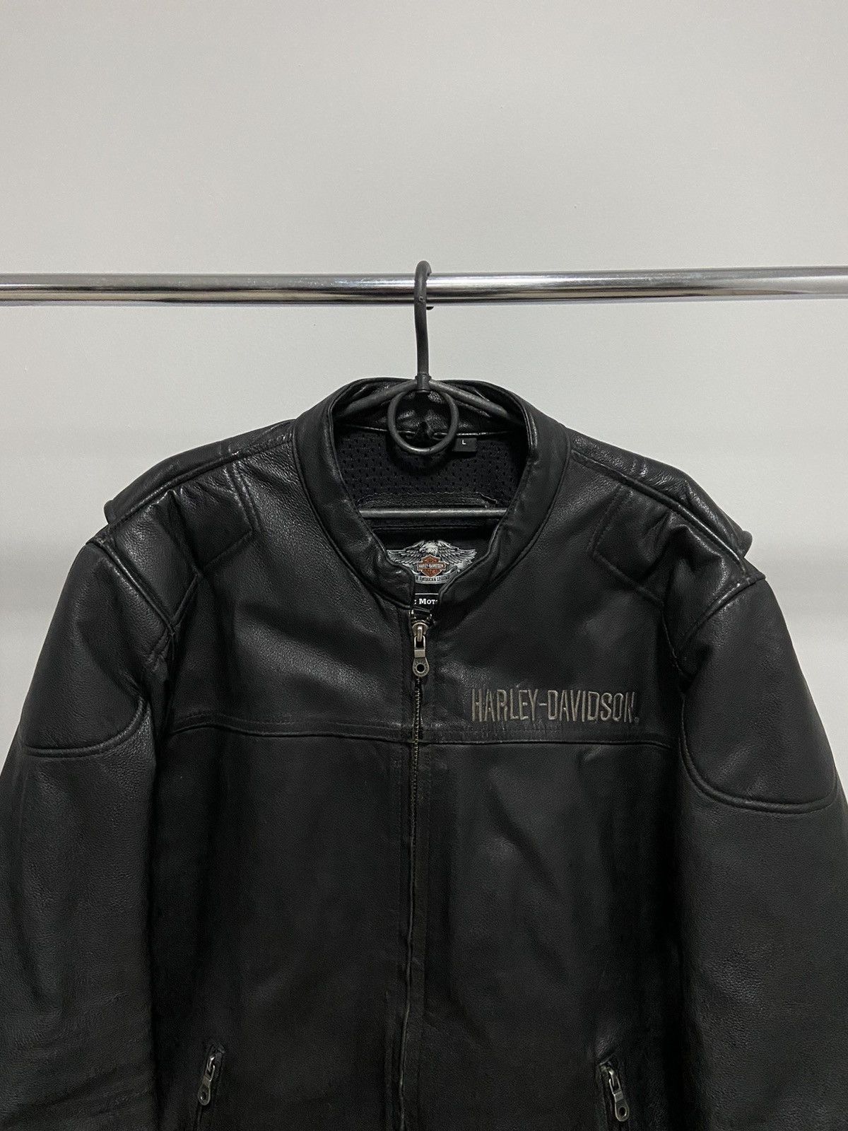 Harley Davidson × Vintage Harley Davidson leather jacket big logo moto vintage biker Size US L / EU 52-54 / 3 - 4 Thumbnail