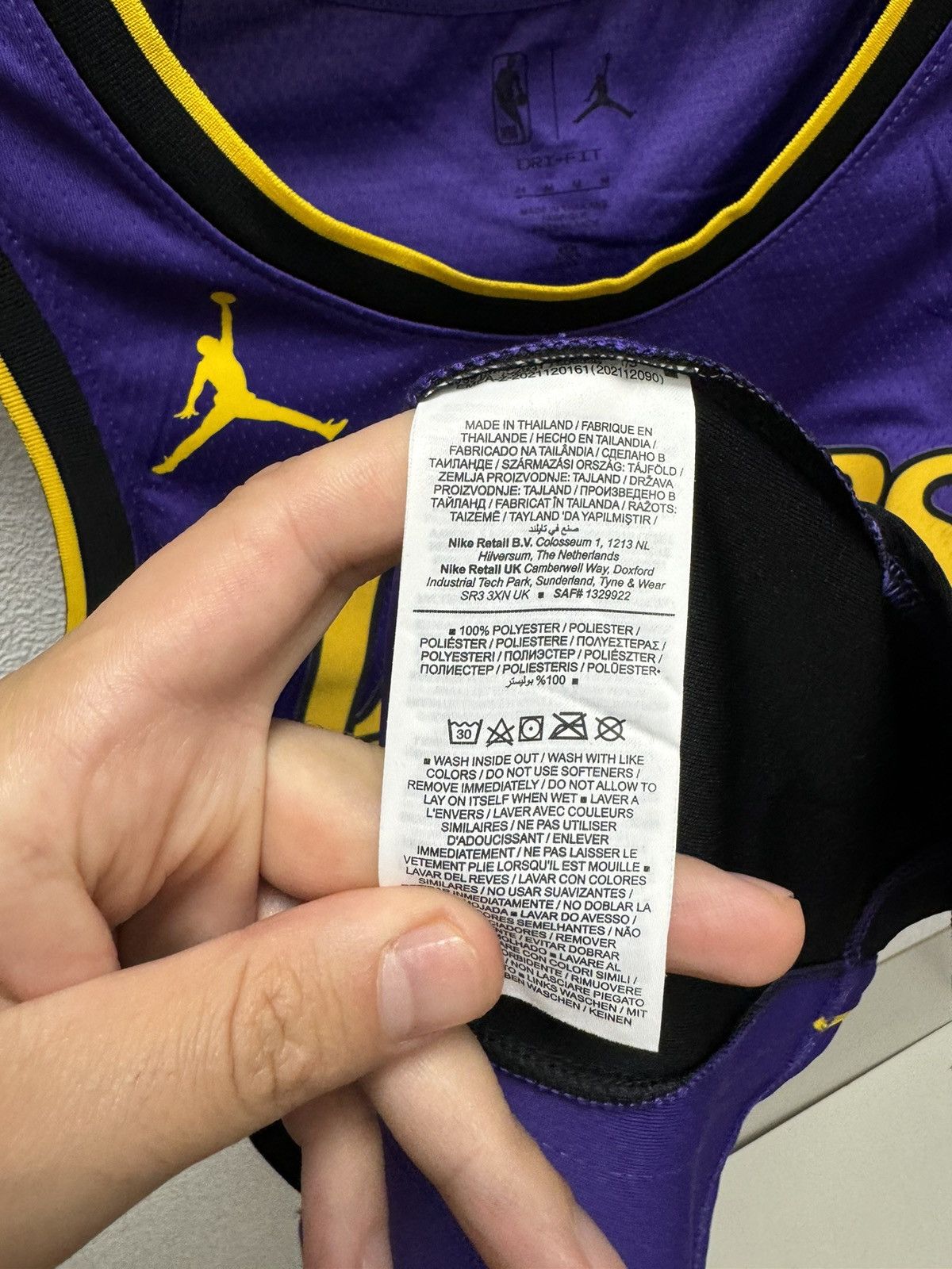 Jordan Brand Lebron James 6 Lakers Jordan authentic jersey M leavealegacy Size US M / EU 48-50 / 2 - 7 Thumbnail