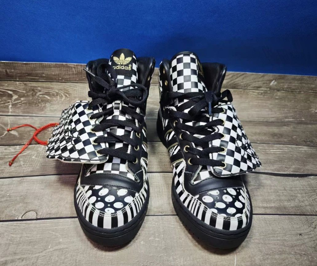 Adidas × Jeremy Scott jeremy scott x adidas wings black white op art sneakers Size US 8.5 / EU 41-42 - 2 Thumbnail