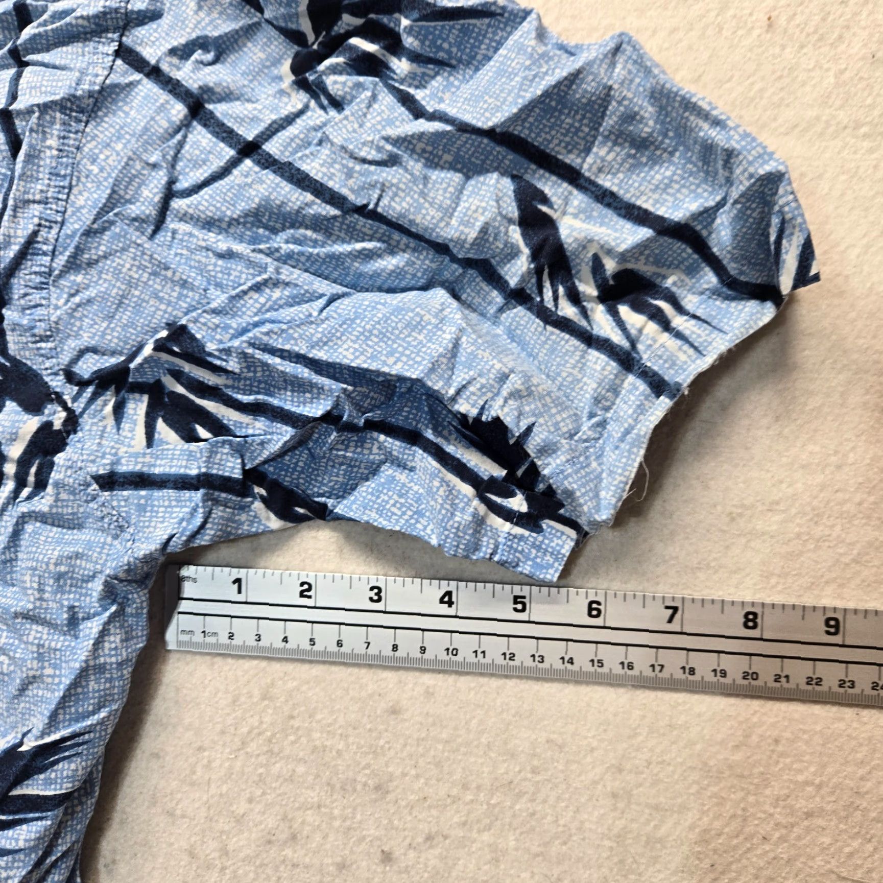 Faded Glory Faded Glory Shirt Blue Palm Print Hawaiian 100% Cotton Button Up Beach Men's L Size US L / EU 52-54 / 3 - 5 Thumbnail