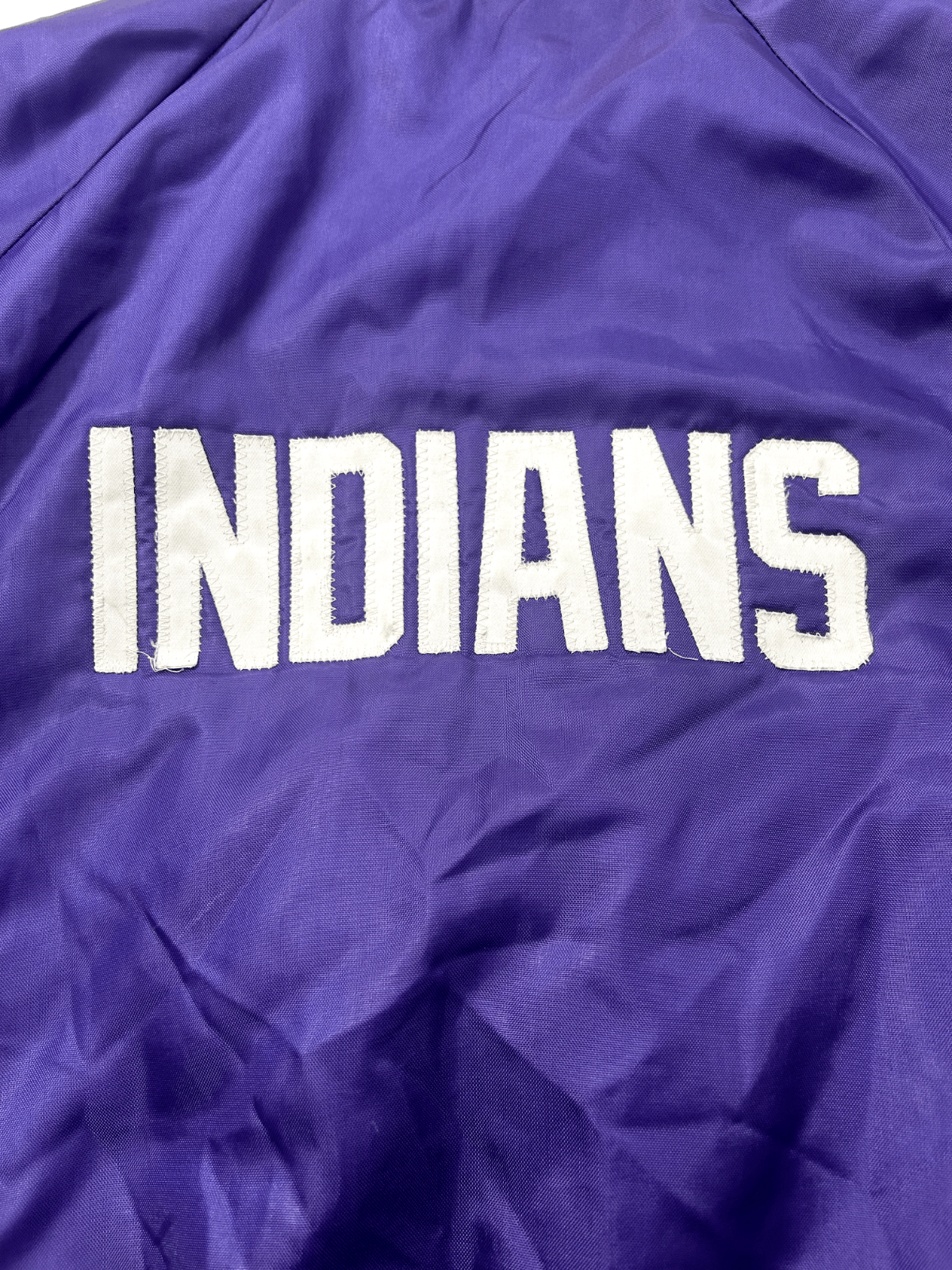 Vintage Vintage 70s/80s Indians Varsity Quilted Lined Button Up Nyl Size US S / EU 44-46 / 1 - 9 Thumbnail