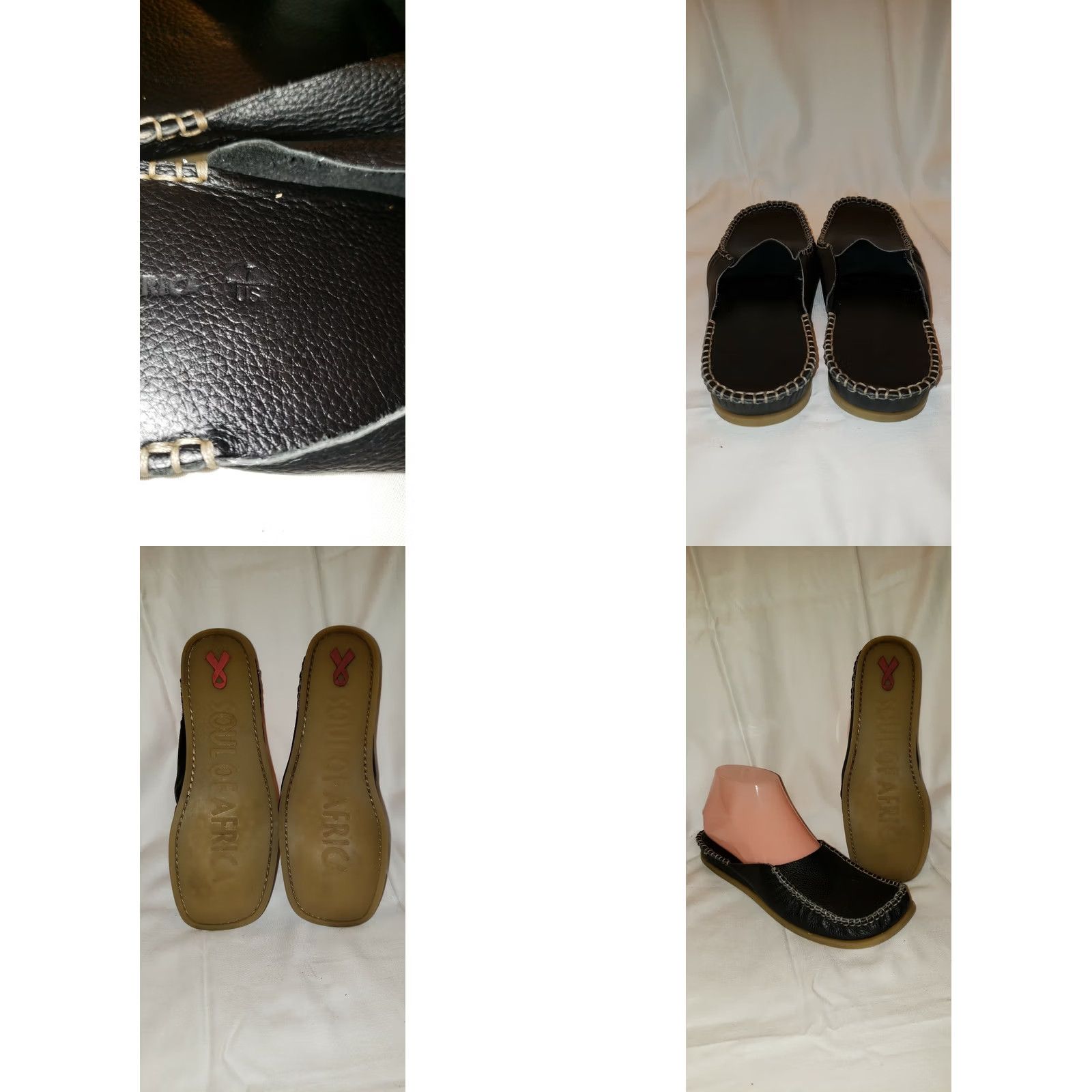 Vintage Soul Of Africa Narina Khulani US 7 M Black Leather Slide Moc Toe Women’s Shoes Size US 8 / IT 38 - 8 Thumbnail