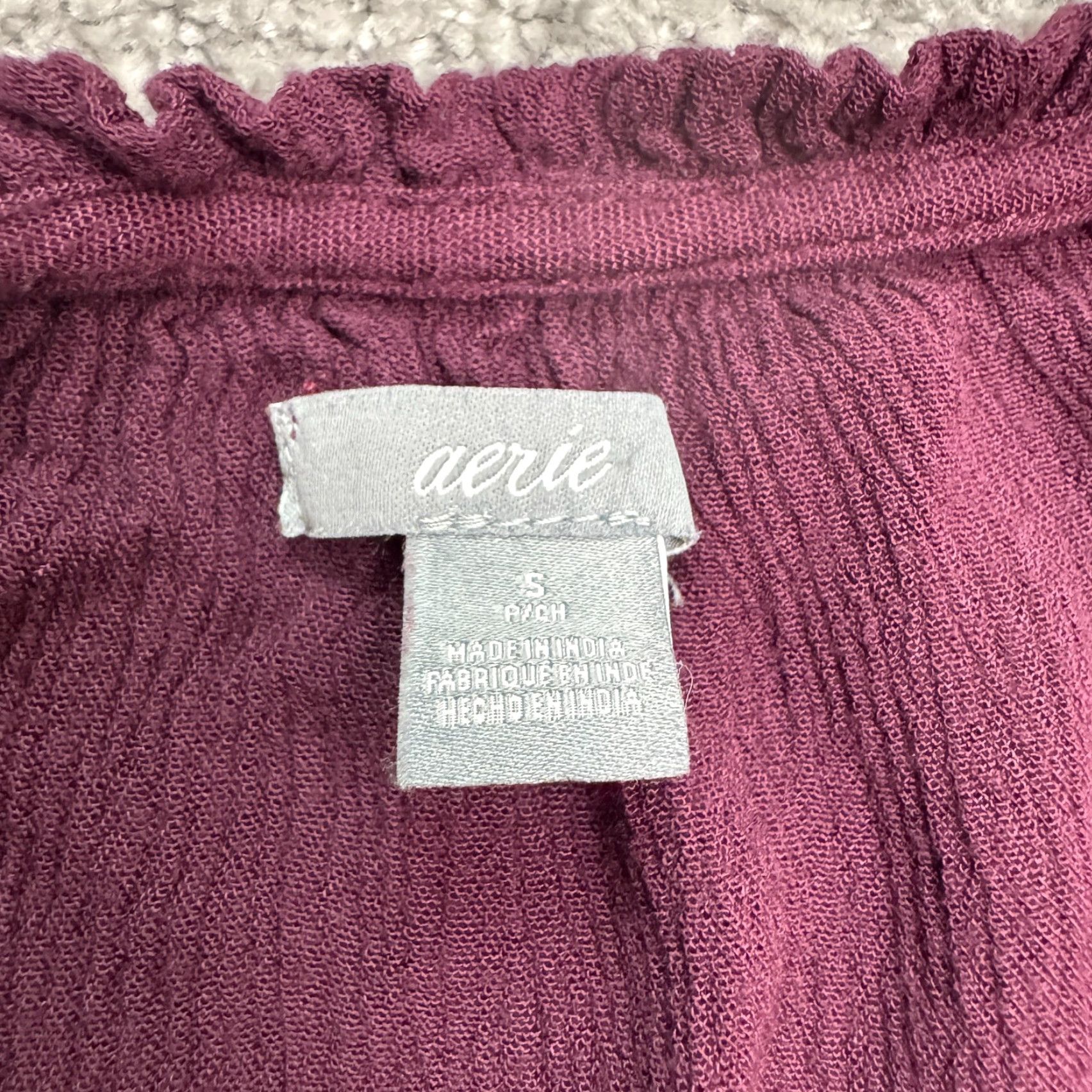 Vintage Aerie Dress Women Mini Tunic Boho Henley Long Sleeve Red Maroon Small Casual Size S / US 4 / IT 40 - 6 Thumbnail