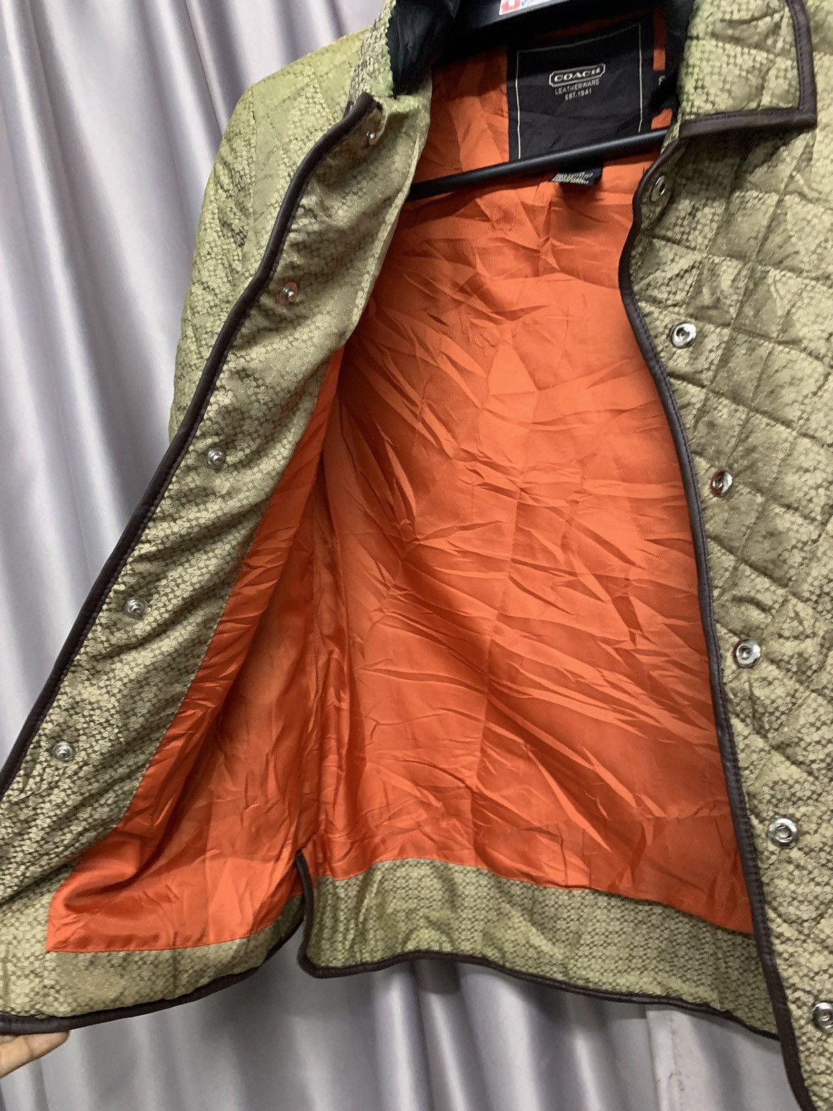 Coach × Vintage 90s COACH MONOGRAM QUILTED JACKET SUNFADED Size US S / EU 44-46 / 1 - 14 Thumbnail