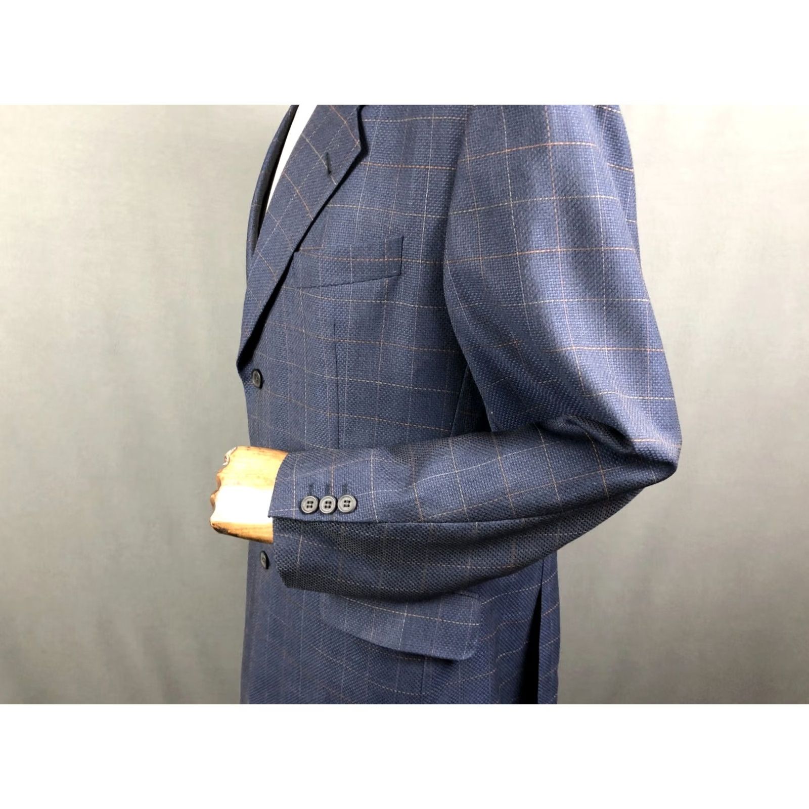 Ermenegildo Zegna Ermenegildo Zegna Blazer Wool Blue Men Size 52 Check Blazer Mens Regular 52 Blue Wool Check Button 3 Button Cuffs Lined Pockets Vintage: No Size 52R - 7 Thumbnail