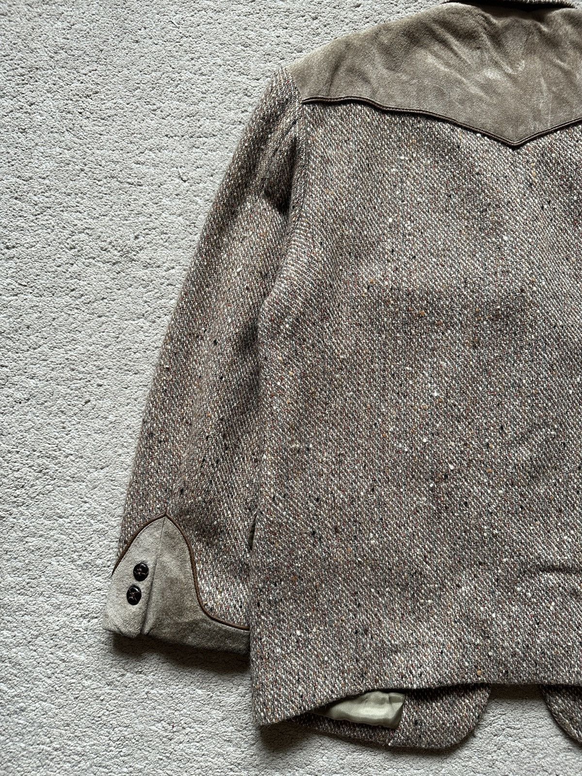 Yohji Yamamoto 1990s Work’s Tweed Leather Jacket Size US L / EU 52-54 / 3 - 15 Thumbnail