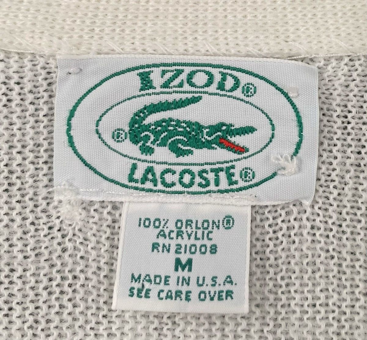 Lacoste 80’s Izod Lacoste White Knit Cardigan Sweater Mens Medium Size US M / EU 48-50 / 2 - 4 Thumbnail