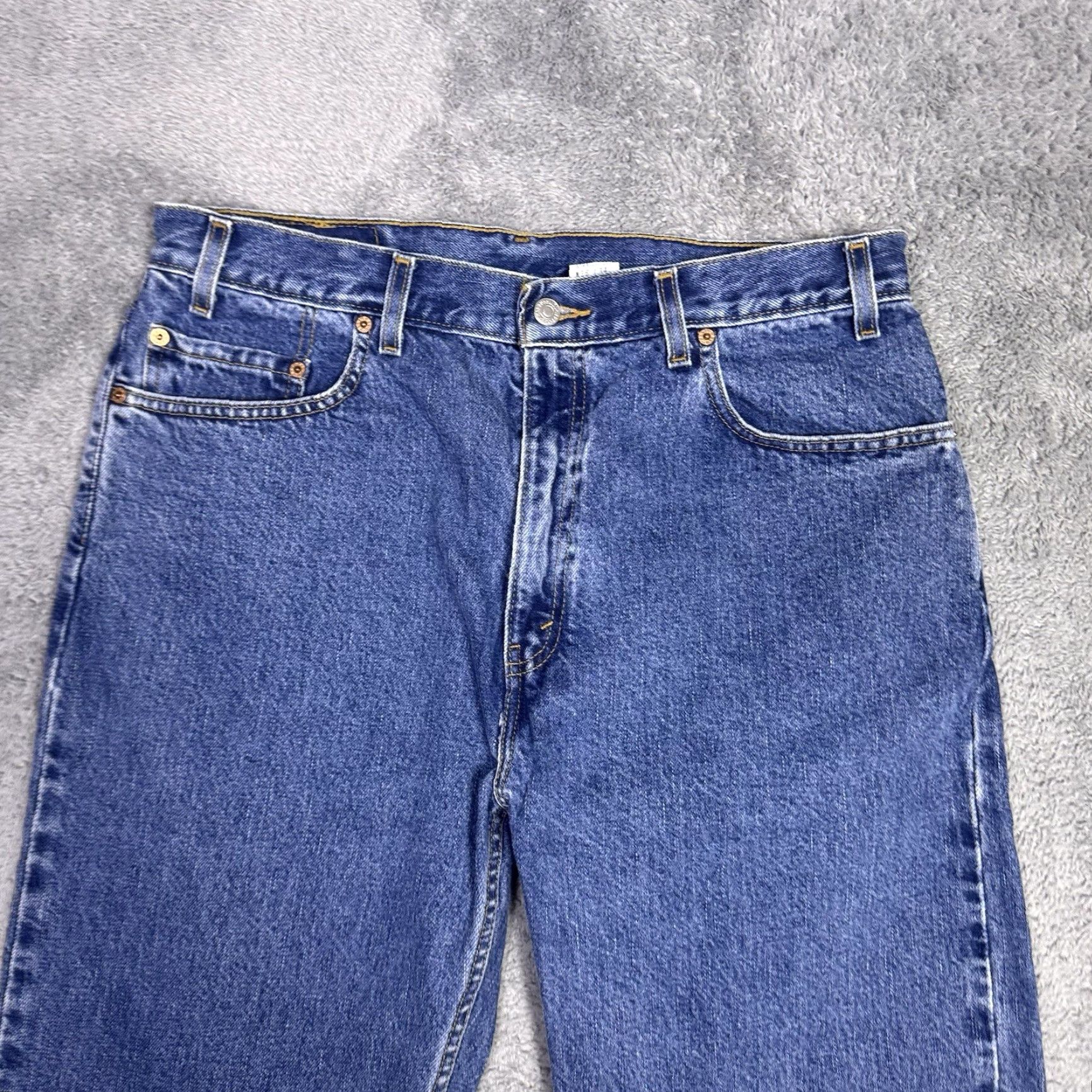 Levi's VINTAGE Levi's 505 Jeans Mens 34x34 Regular Straight Paper Tag Batwing 90s Y2K Jeans Mens Regular 34 Blue 34x34 Size US 36 / EU 52 - 3 Thumbnail