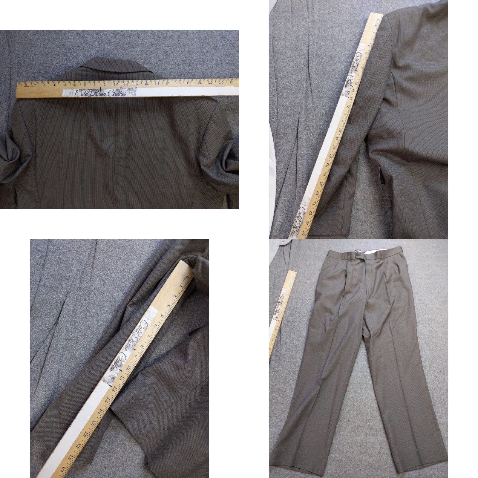 Vintage Petrocelli Suit Mens XL Gray 2 Piece Wool Blazer Pants Classic USA Slim Pinstripe Notch Lapel Long Coat Alphabet: XL44? Size 46R - 9 Thumbnail