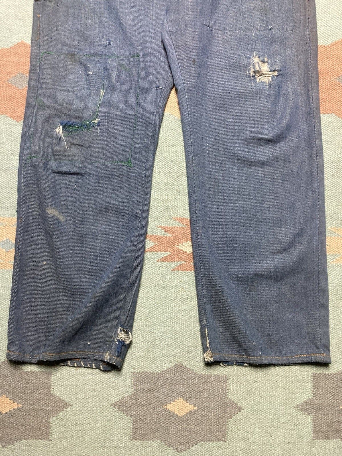 Vintage 1960s Ranchcraft jeans Penneys farm repair distressed 35x29 Size US 35 - 2 Thumbnail