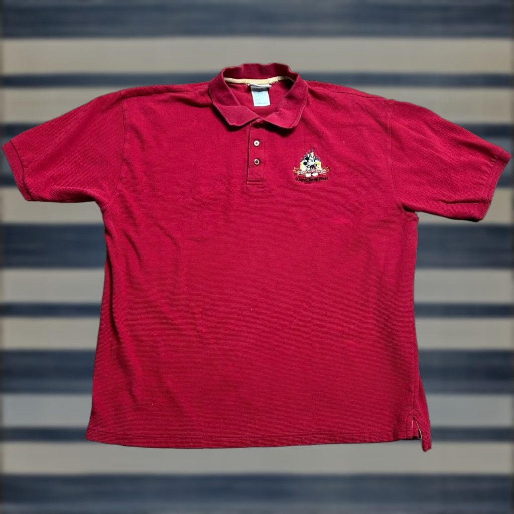 Disney VINTAGE Disney Walt World Men's Red Polo Shirt Sz 2XL Short Sleeve Mickey Mouse Read Polo Shirt VTG Size US XXL / EU 58 / 5 - 1 Thumbnail