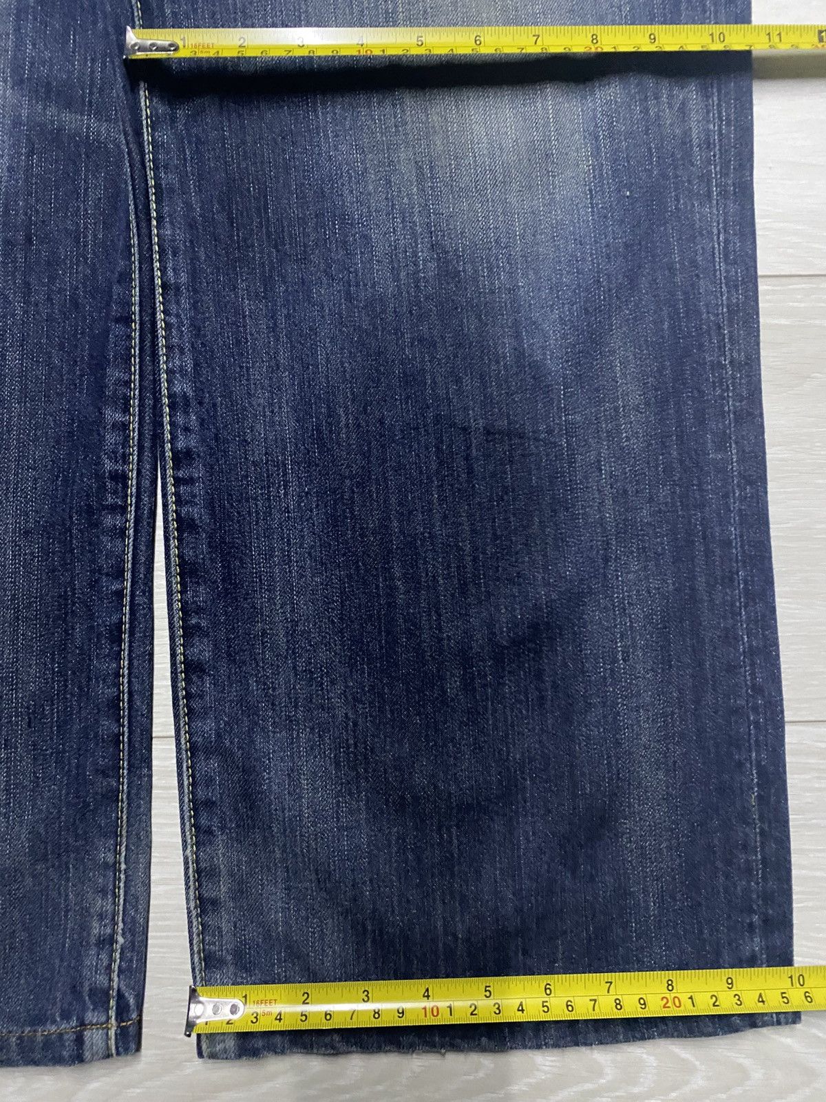 Japanese Brand Vintage Navy Produce Faded Baggy Wide Leg Jeans Size US 37 - 13 Thumbnail