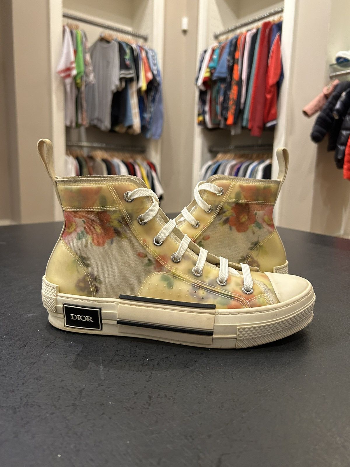 Dior Dior B23 Floral High Top Sneakers Size US 5 / EU 37 - 1 Thumbnail