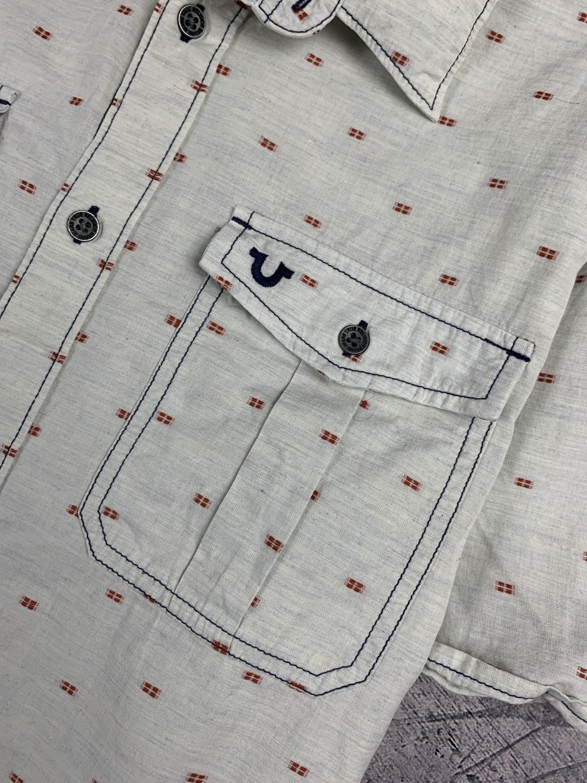 True Religion Vintage True Religion USA Logo Shirt Short Sleeve White Top Size US L / EU 52-54 / 3 - 3 Thumbnail